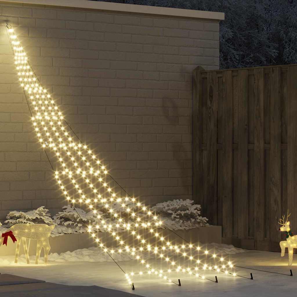 FLIRRA LED Christmas Tree with Ground Spikes Warm White 500 cm Metal