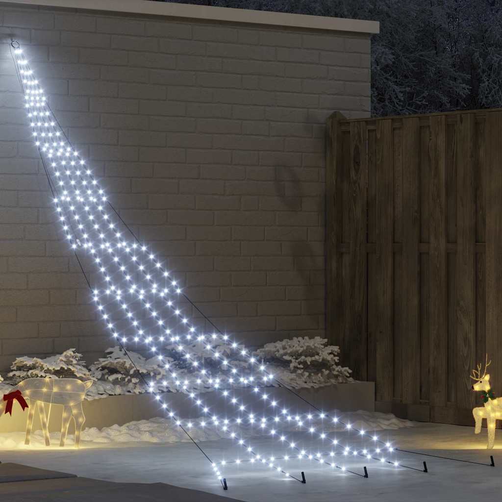 FLIRRA LED Christmas Tree with Ground Spikes Cool White 500 cm Metal