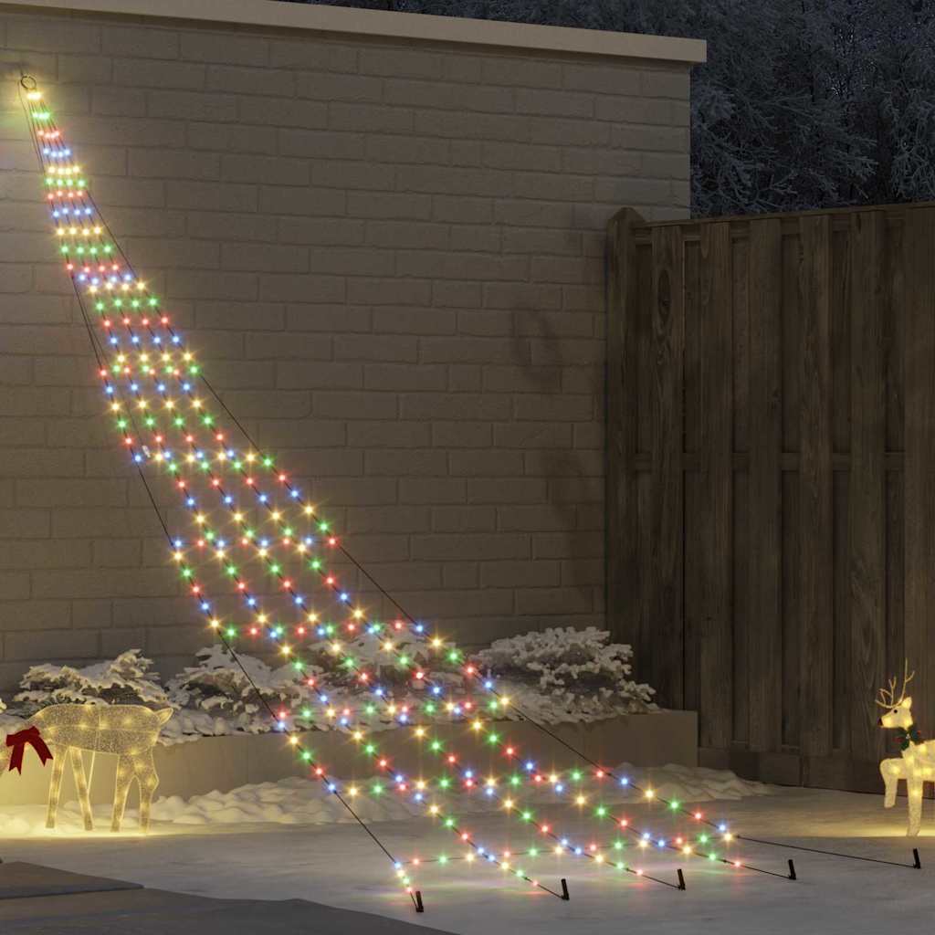FLIRRA LED Christmas Tree with Ground Spikes Multicolour 500 cm Metal