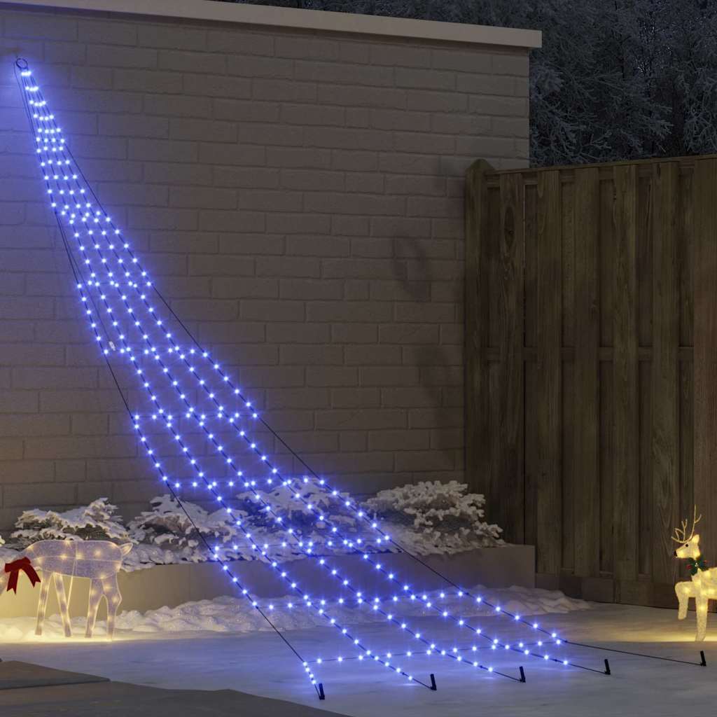 FLIRRA LED Christmas Tree with Ground Spikes Blue 500 cm Metal