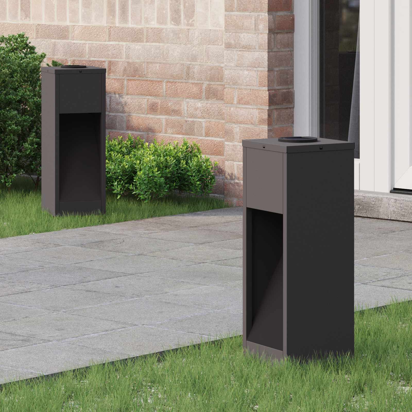NIEBRO Solar Led Pathway Light 2 pcs Cold Rolled Steel - Black