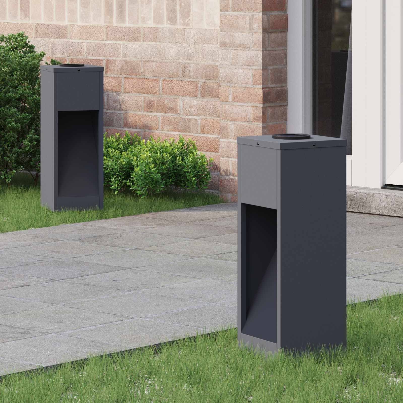 NIEBRO Solar Led Pathway Light 2 pcs Anthracite Cold Rolled Steel