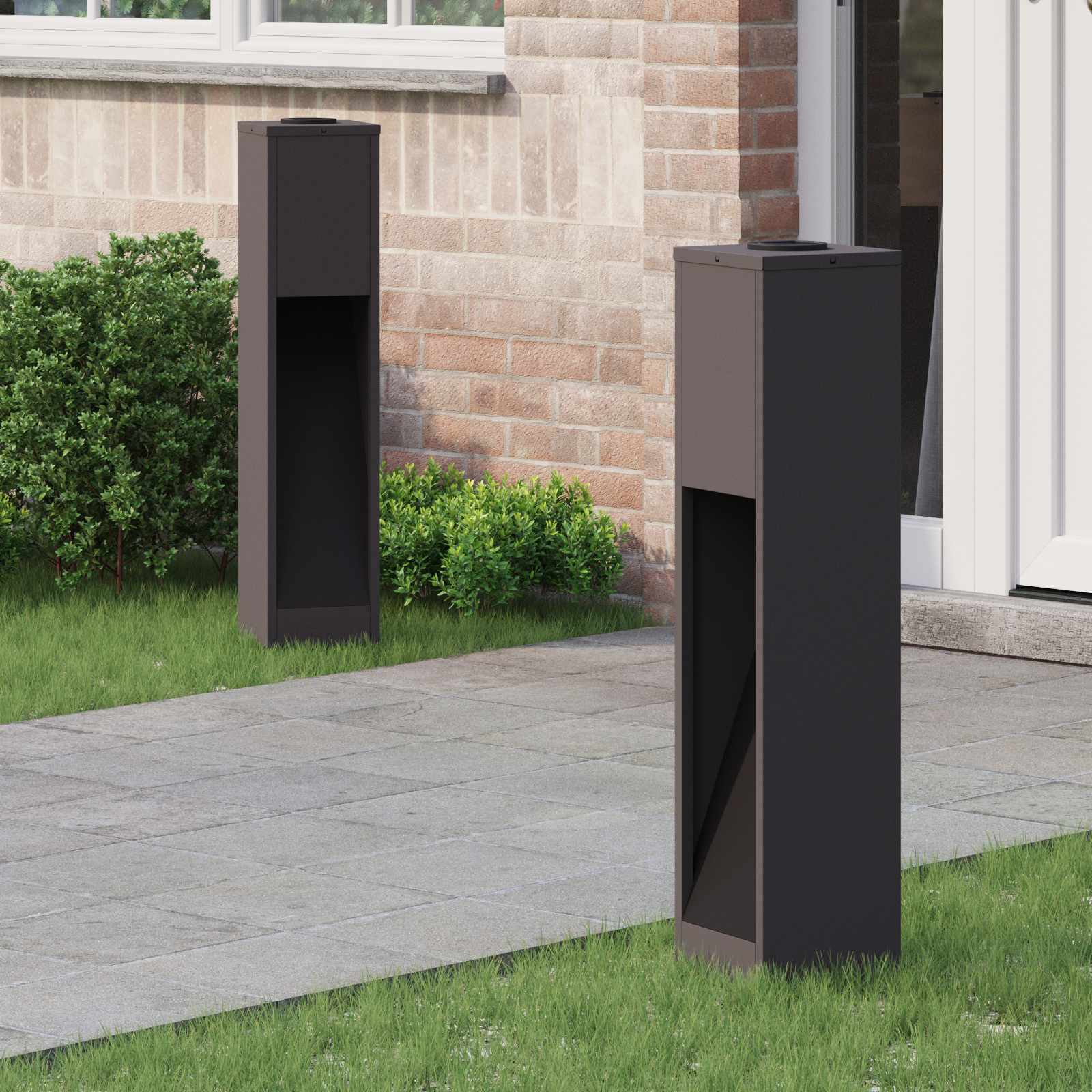 NIEBRO Solar Led Pathway Light 2 pcs Cold Rolled Steel - Black