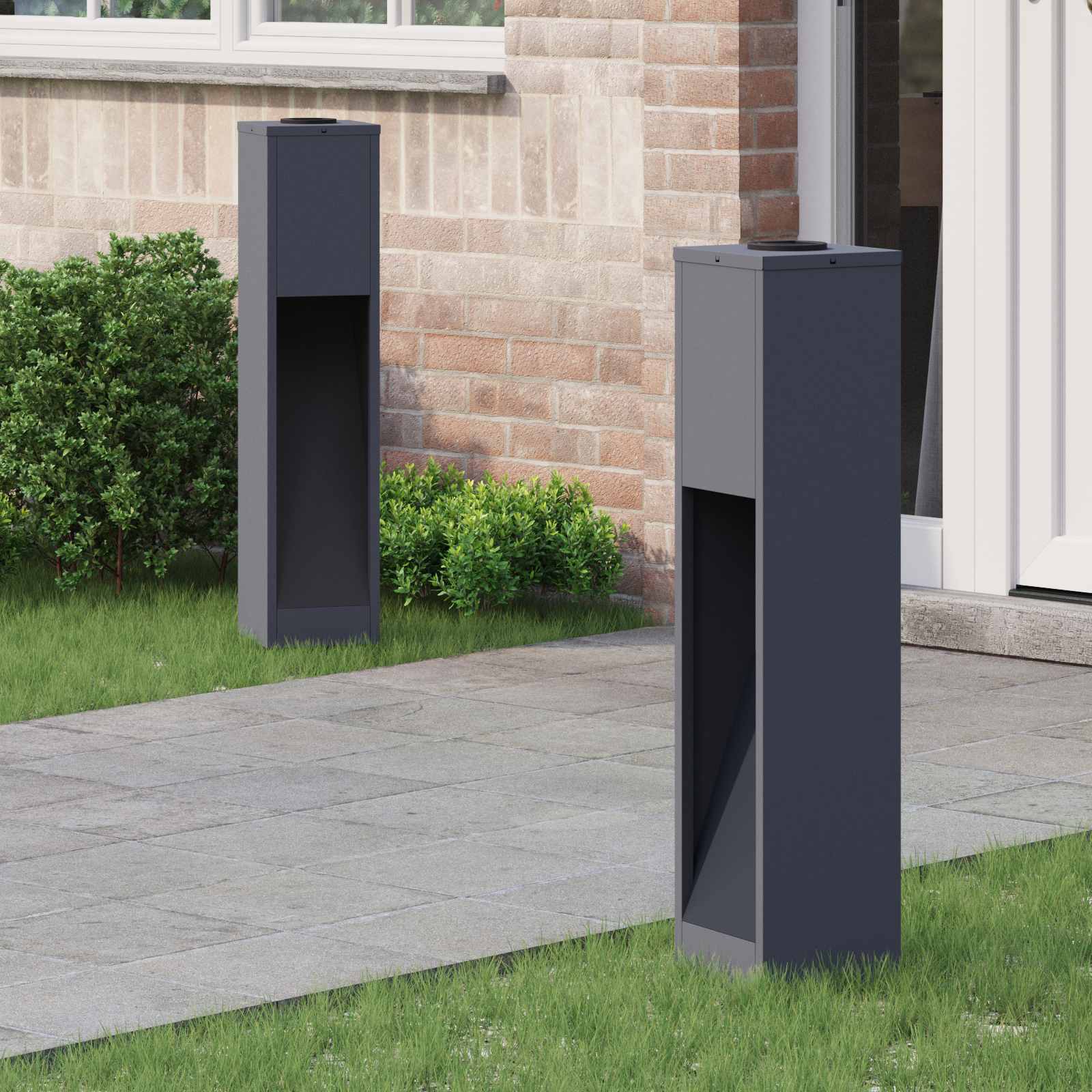 NIEBRO Solar Led Pathway Light 2 pcs Anthracite Cold Rolled Steel