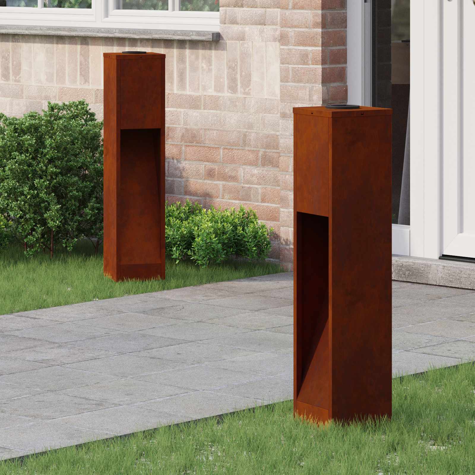 NIEBRO Solar Led Pathway Light 2 pcs Corten Corten Steel