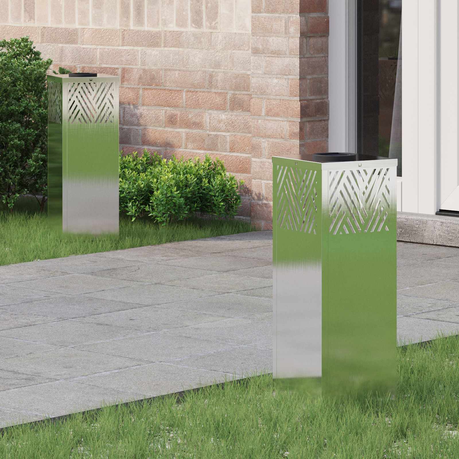 NIEBRO Solar LED Pathway Light 2 pcs Stainless Stainless Steel