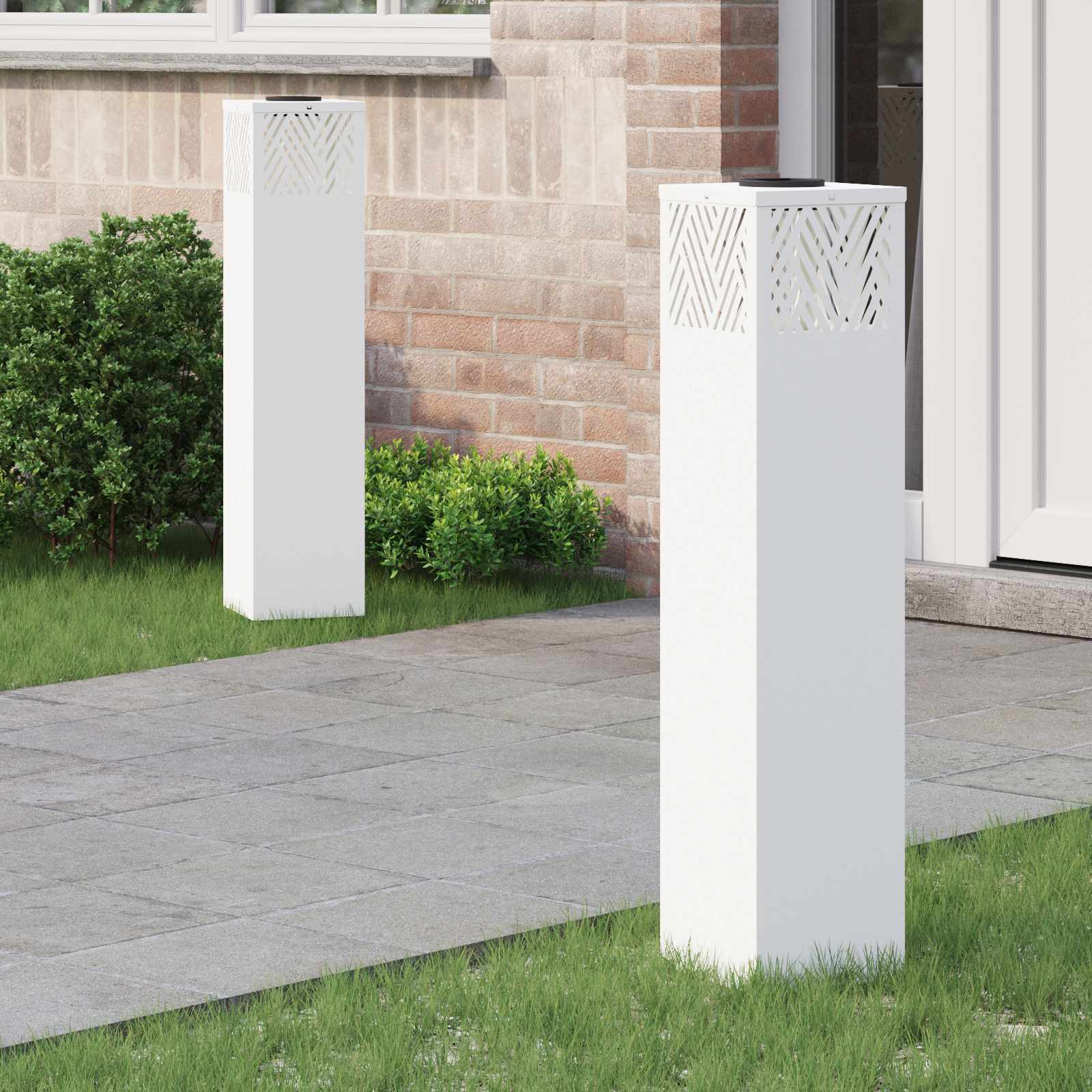 NIEBRO Solar LED Pathway Light 2 pcs Cold Rolled Steel - White