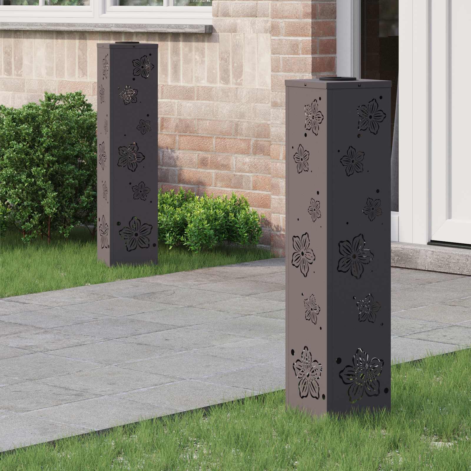 NIEBRO Solar LED Pathway Light 2 pcs Cold Rolled Steel - Black