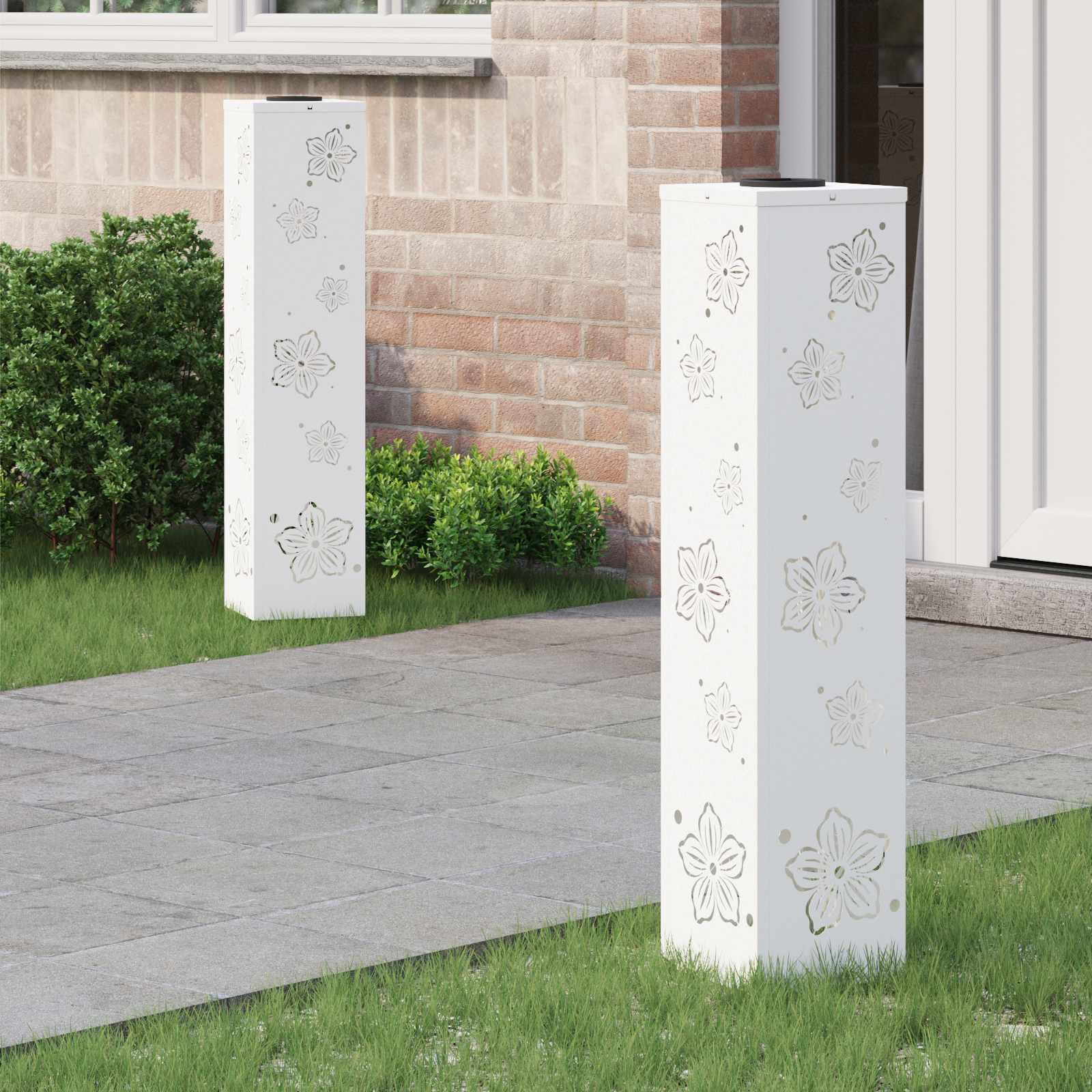 NIEBRO Solar LED Pathway Light 2 pcs Cold Rolled Steel - White