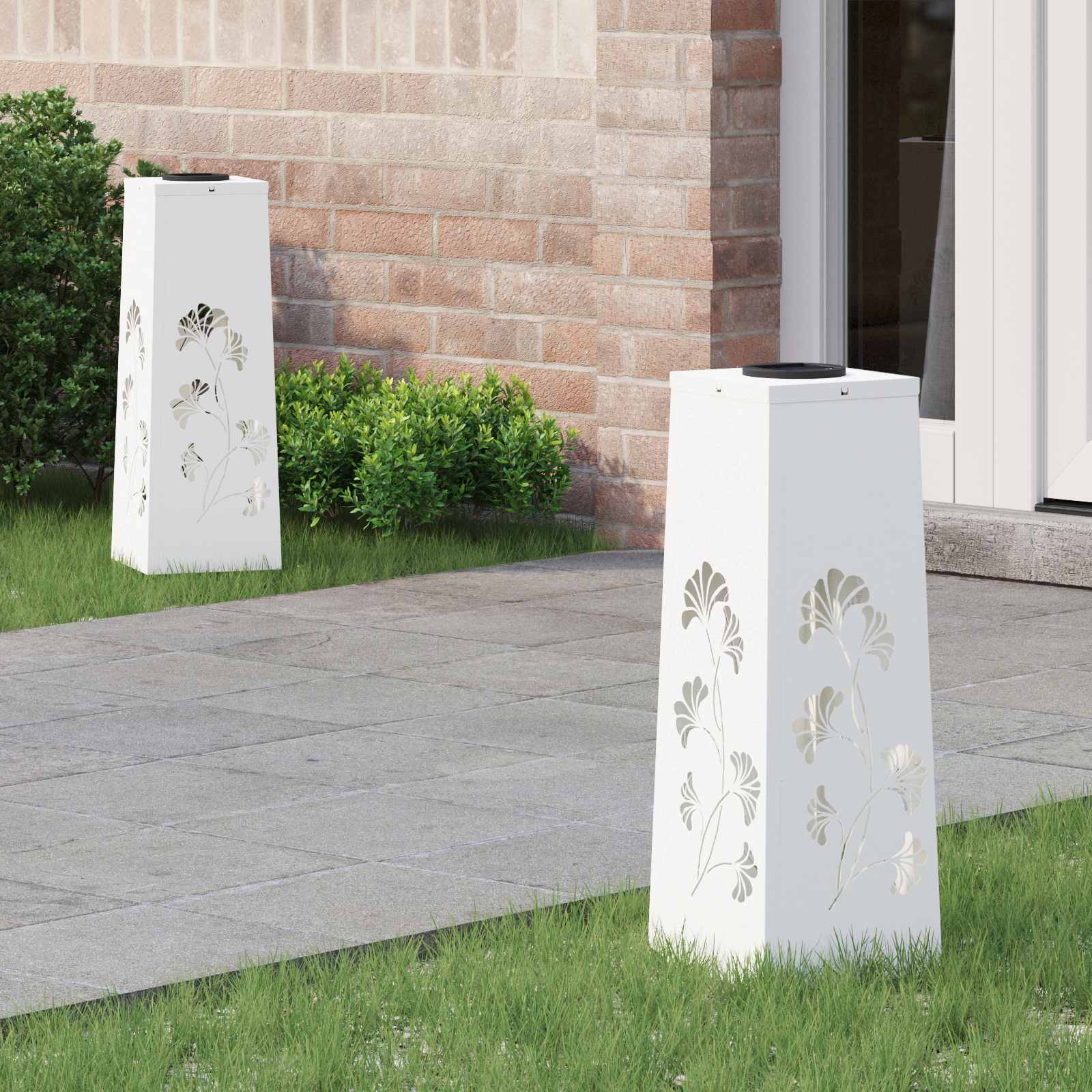 NIEBRO Solar LED Pathway Light 2 pcs Cold Rolled Steel - White