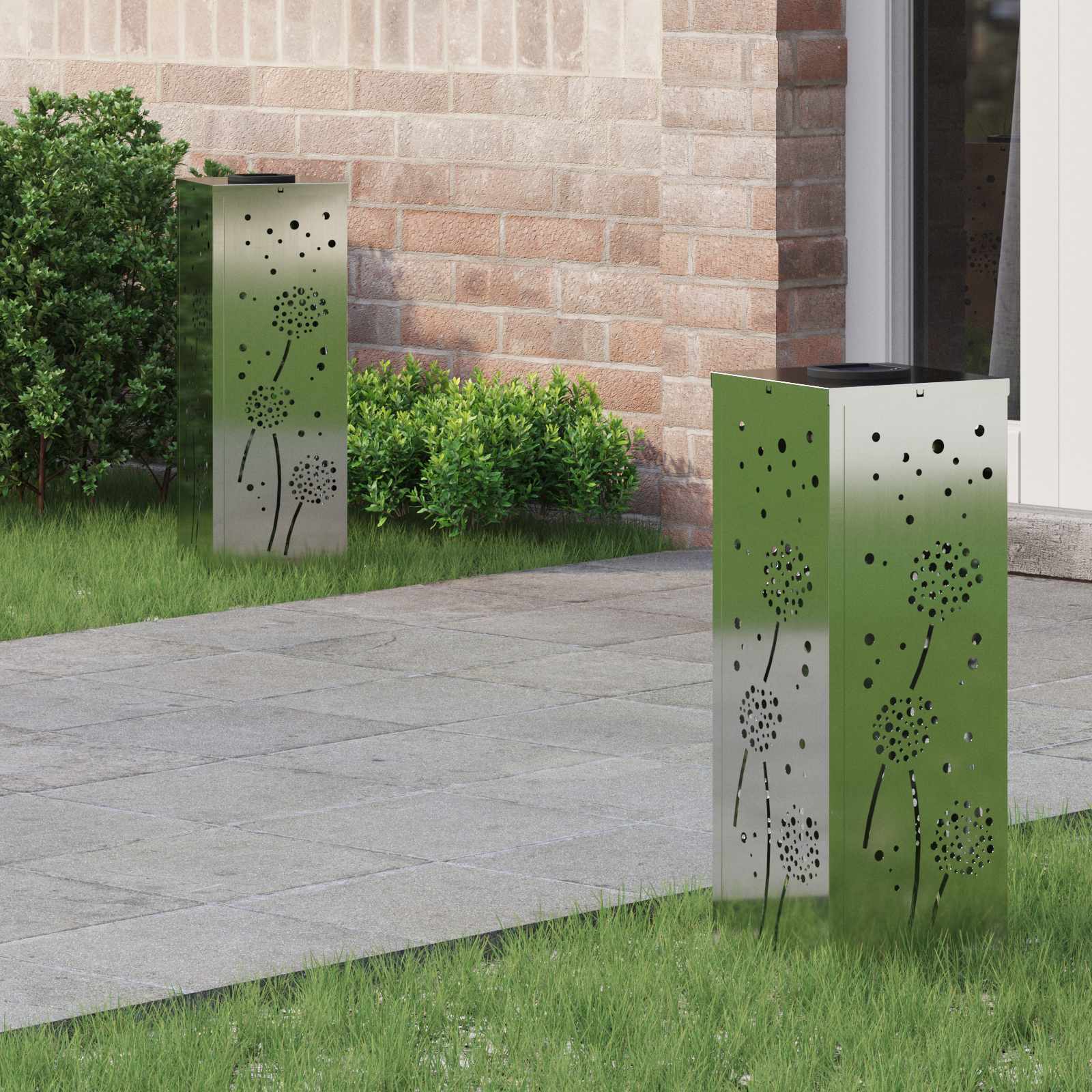 NIEBRO Solar LED Pathway Light 2 pcs Galvanized Galvanized