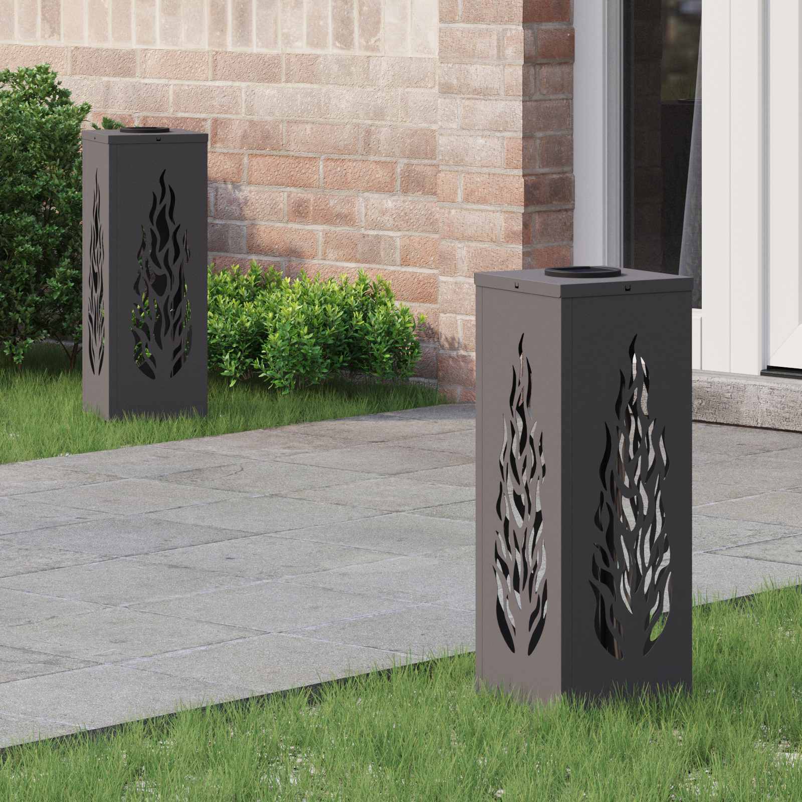 NIEBRO Solar LED Pathway Light 2 pcs Cold Rolled Steel - Black