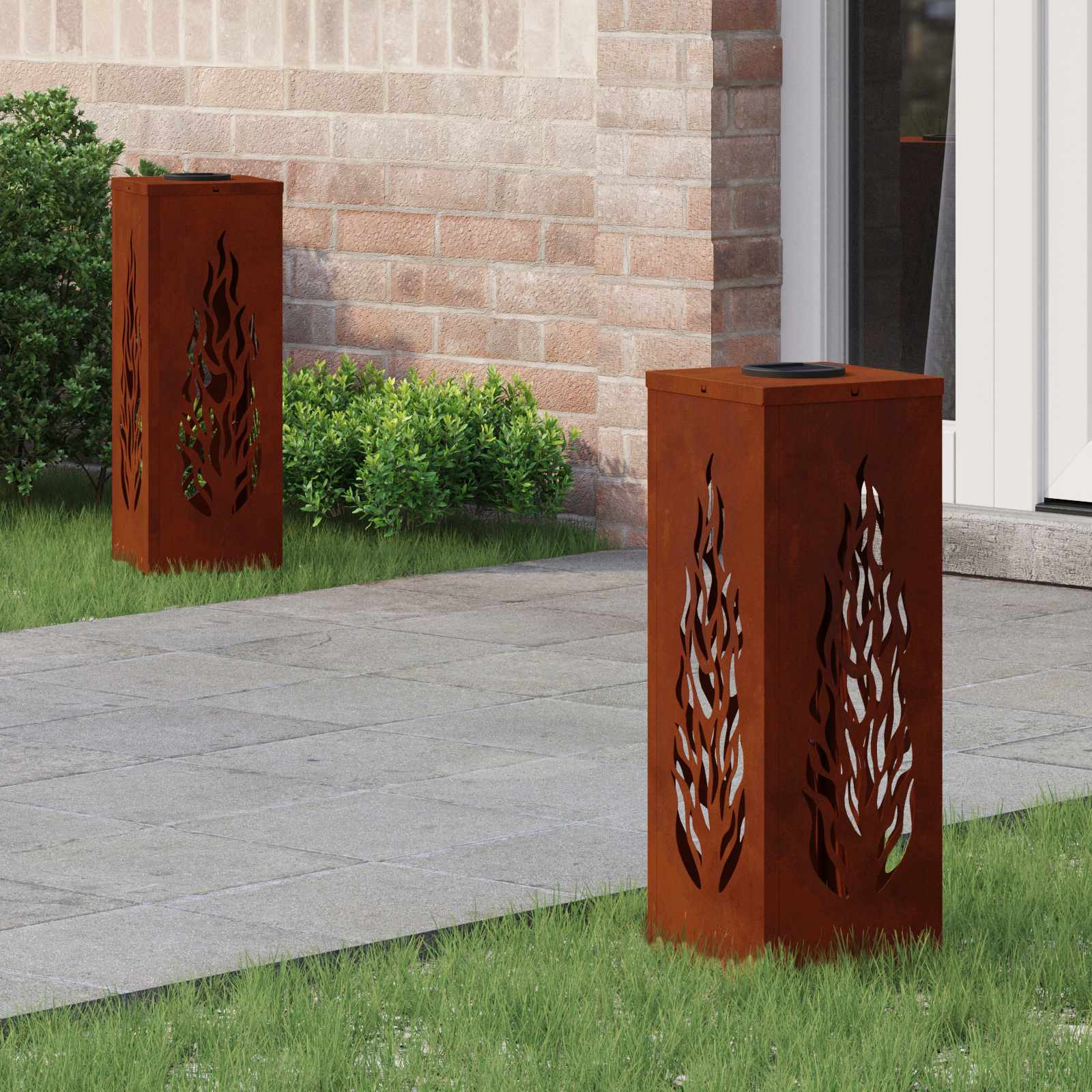 NIEBRO Solar LED Pathway Light 2 pcs Corten Corten Steel