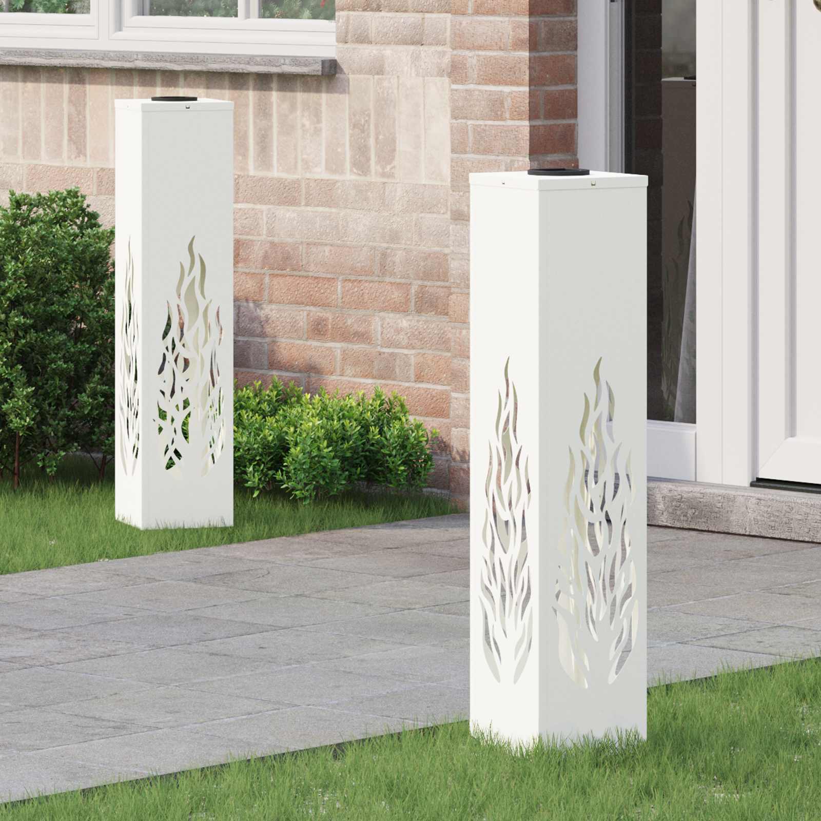 NIEBRO Solar LED Pathway Light 2 pcs Cold Rolled Steel - White