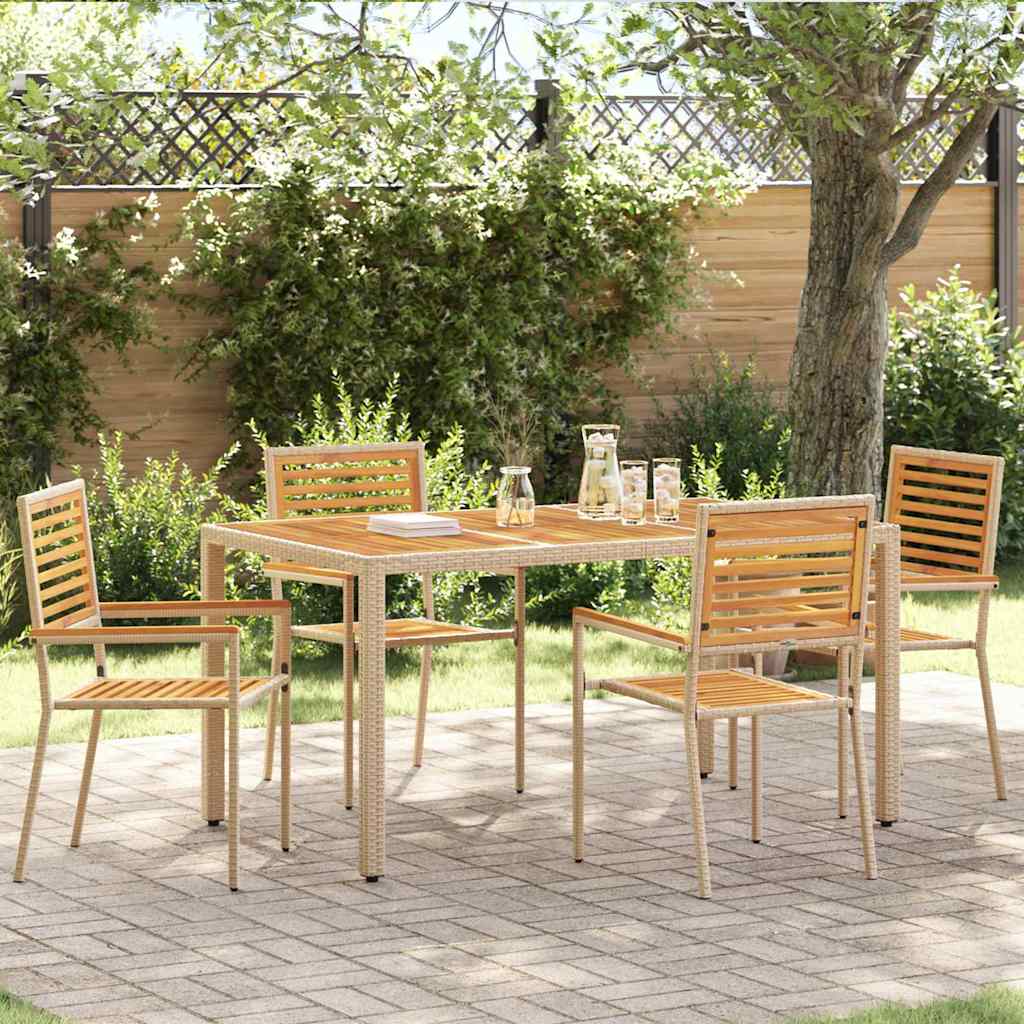 PROVALE Garden Stacking Chairs 4 pcs Brown and - Beige
