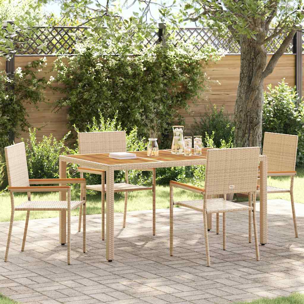 PROVALE Garden Stacking Chairs 4 pcs and Brown - Cream