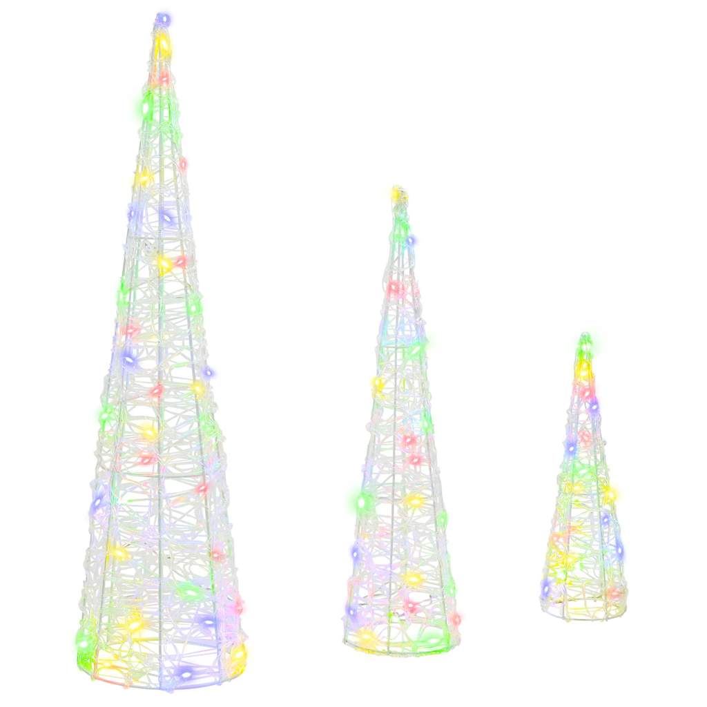 MISTLEA Christmas Tree 3 pcs Multicolour 20 x 20 x 80 cm Acrylic