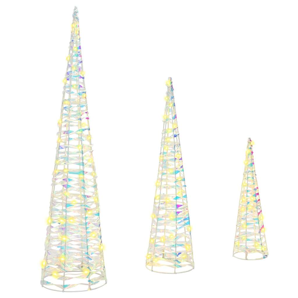 MISTLEA Christmas Tree 3 pcs Warm white 20 x 20 x 80 cm PET
