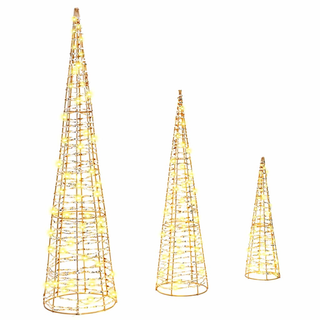 MISTLEA Christmas Tree 3 pcs Warm white 20 x 20 x 80 cm PET