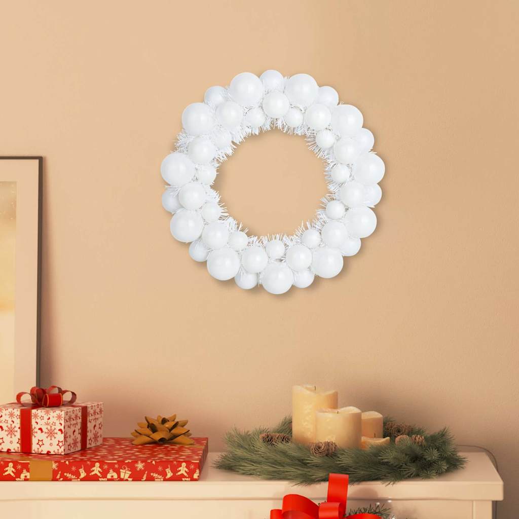 FROSTIQ Christmas Ball Wreathes 2 pcs White 33 x 33 x 7 cm Polystyrene
