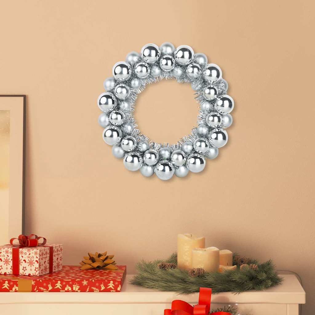 FROSTIQ Christmas Ball Wreathes 2 pcs Silver 33 x 33 x 7 cm Polystyrene