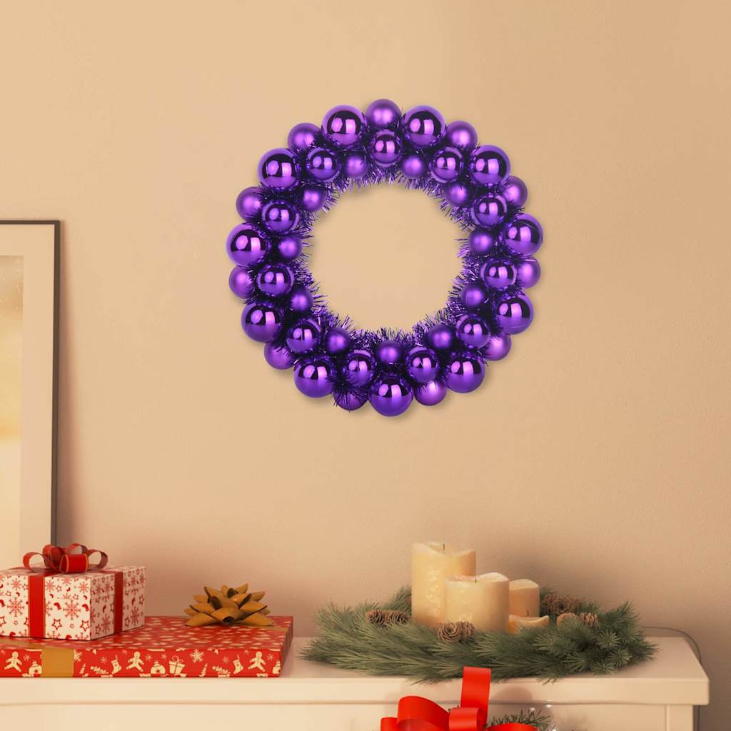 FROSTIQ Christmas Ball Wreathes 2 pcs Lilac 33 x 33 x 7 cm Polystyrene