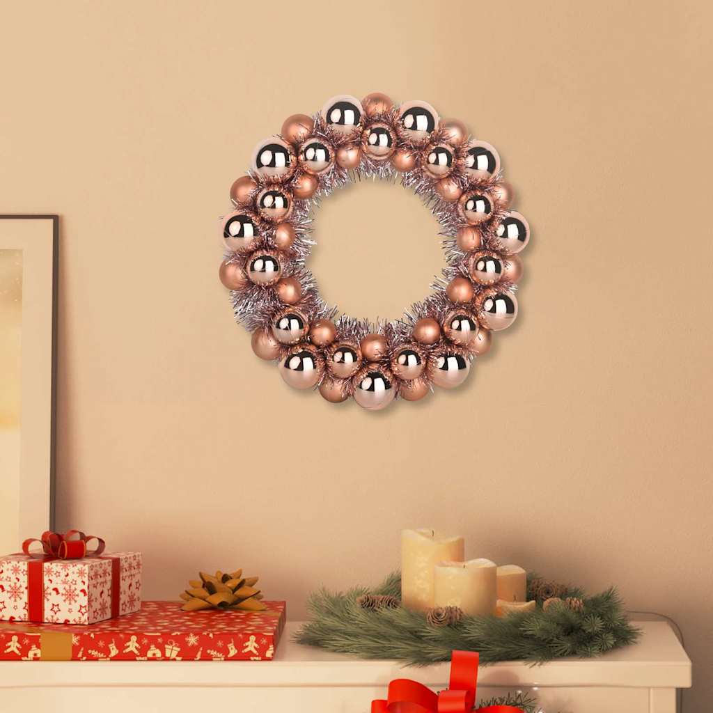 FROSTIQ Christmas Ball Wreathes 2 pcs Rose Gold 33 x 33 x 7 cm