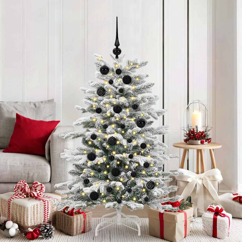 FLINRA Christmas Bauble Set with 150 LEDs 61 pcs Black Plastic