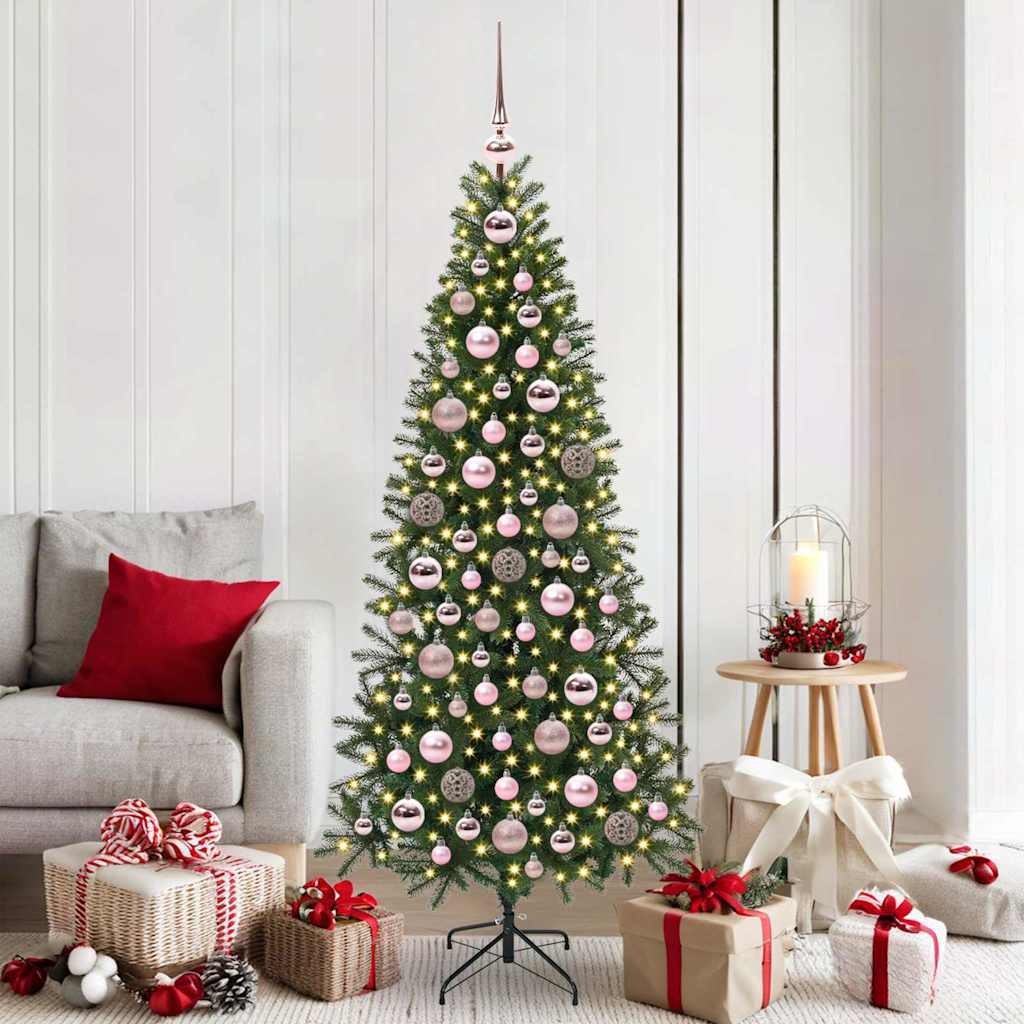 FLINRA Christmas Bauble Set with 300 LEDs 120 pcs Pink Plastic