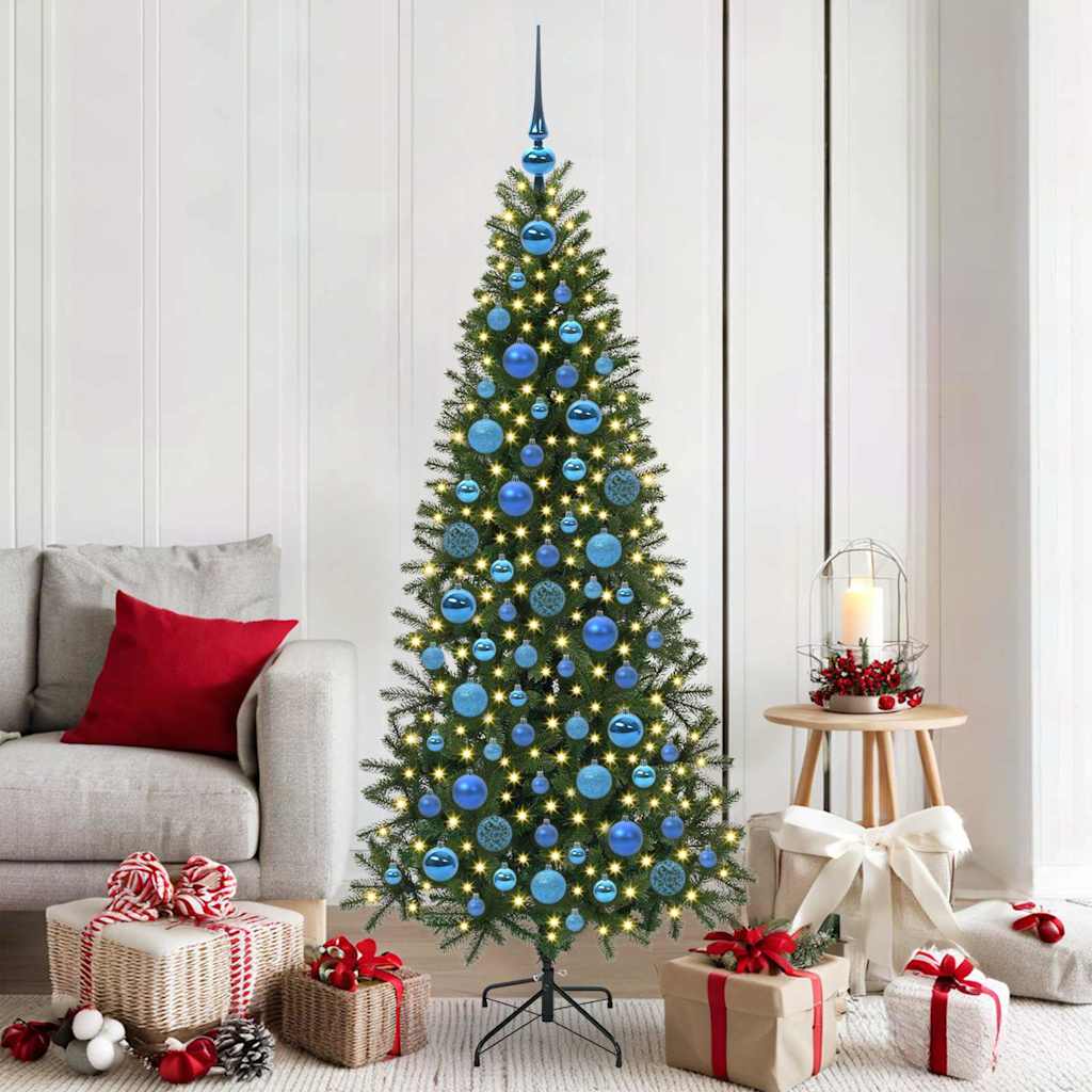 FLINRA Christmas Bauble Set with 300 LEDs 120 pcs Blue Plastic