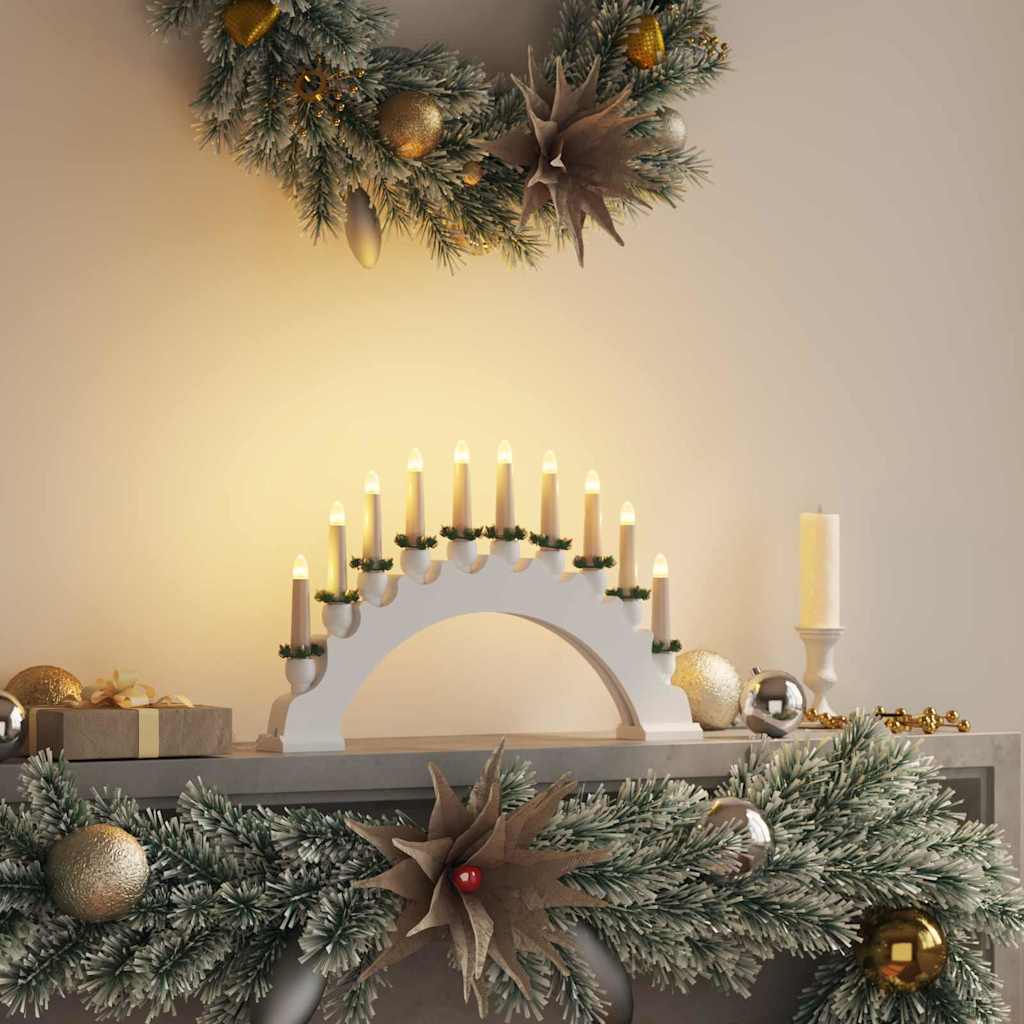 HAFTER Christmas Candle Arch with 10 LED Candles White 47 x 5 x 29 cm