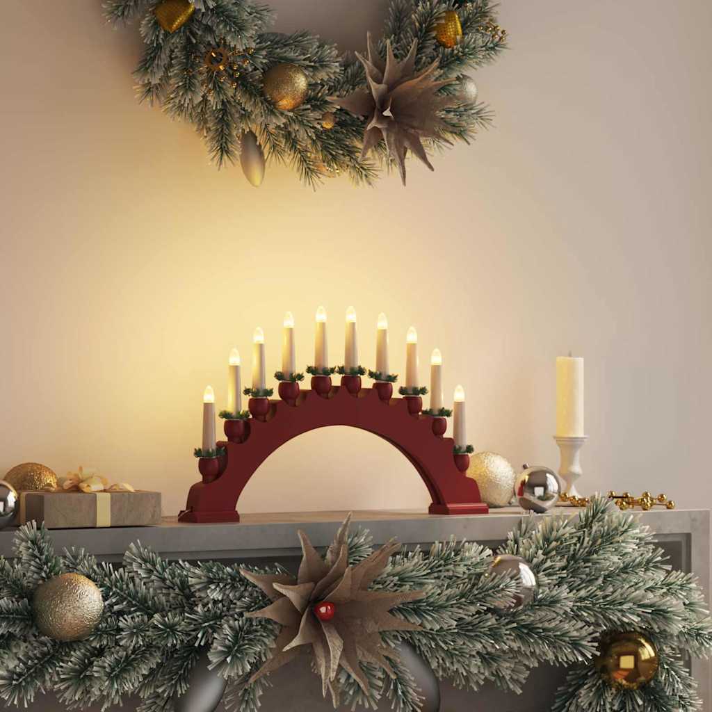 HAFTER Christmas Candle Arch with 10 LED Candles Red 47 x 5 x 29 cm