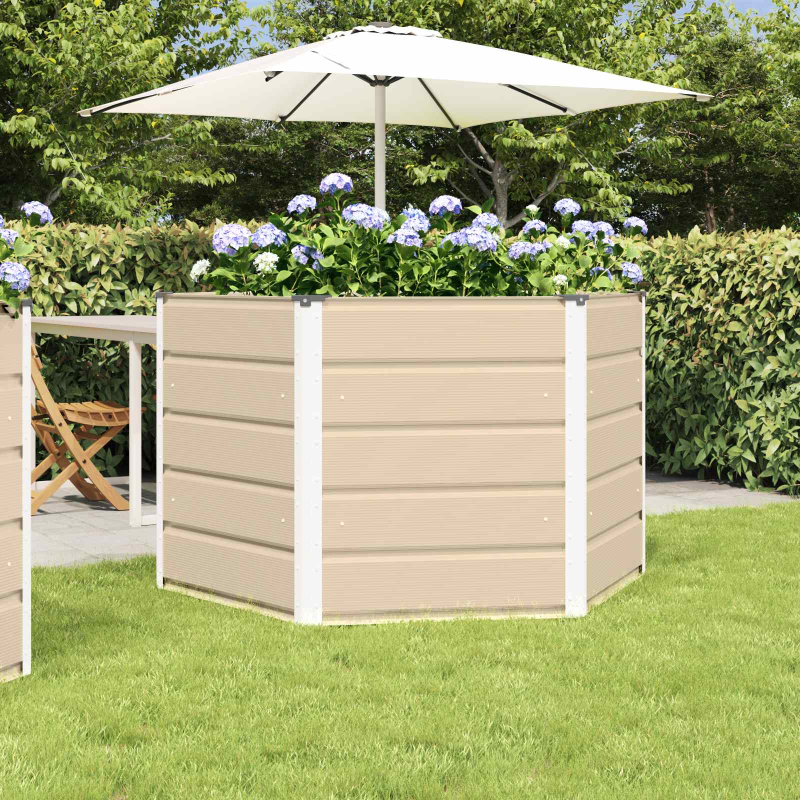 VIDEN Planter 129x129 x75 cm Steel - Ivory