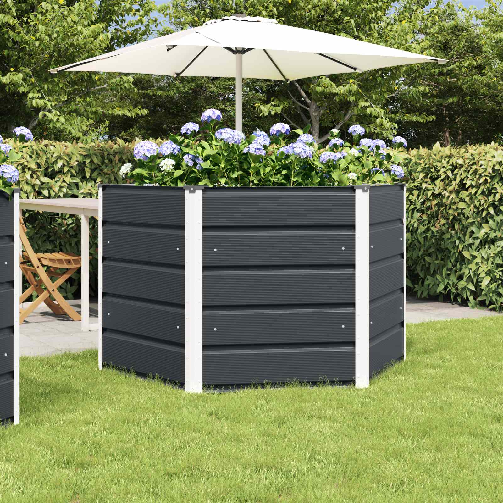 FROW Planter Anthracite 129x129 x75 cm Steel
