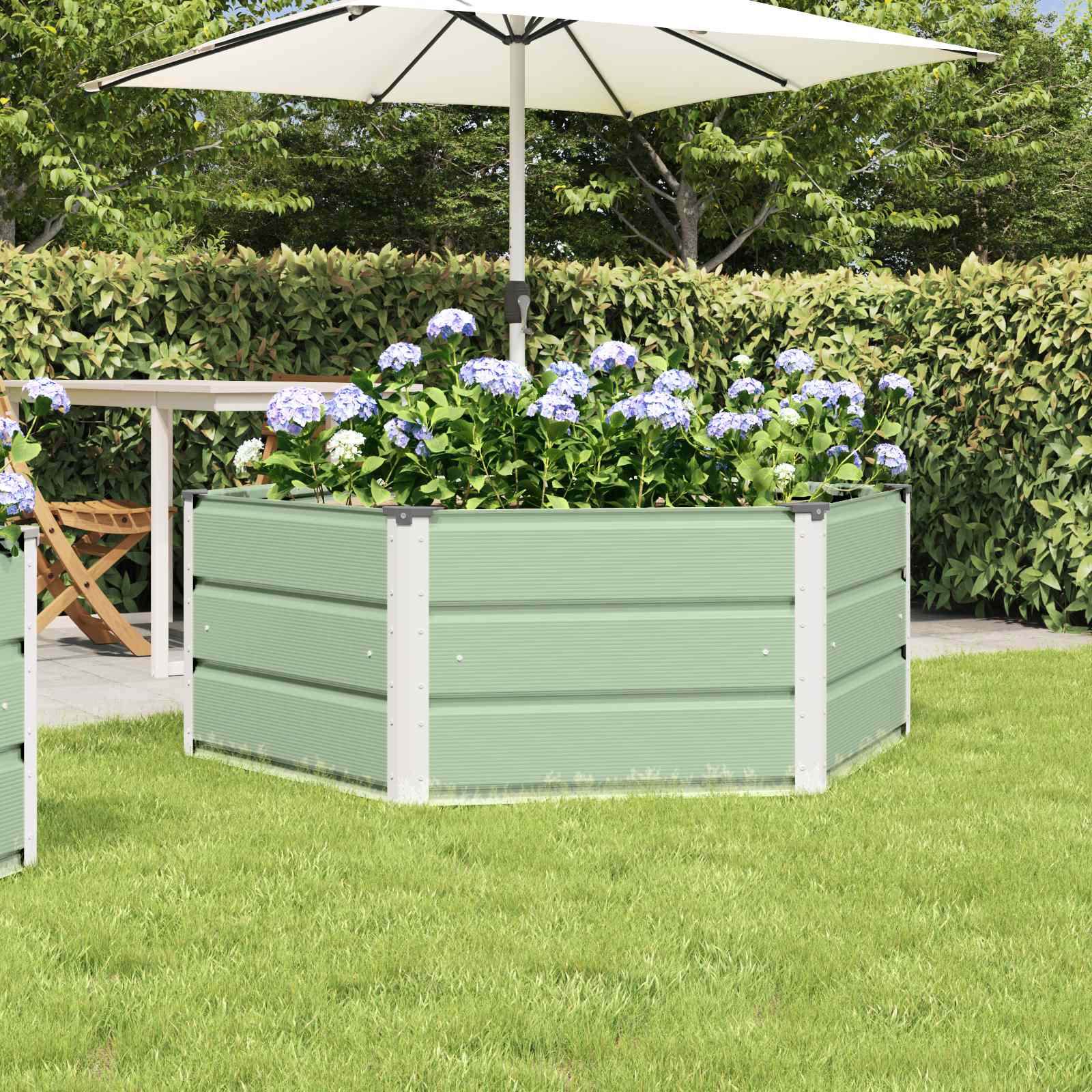 SADALE Planter Pastel 129x129x45 cm Steel - Green