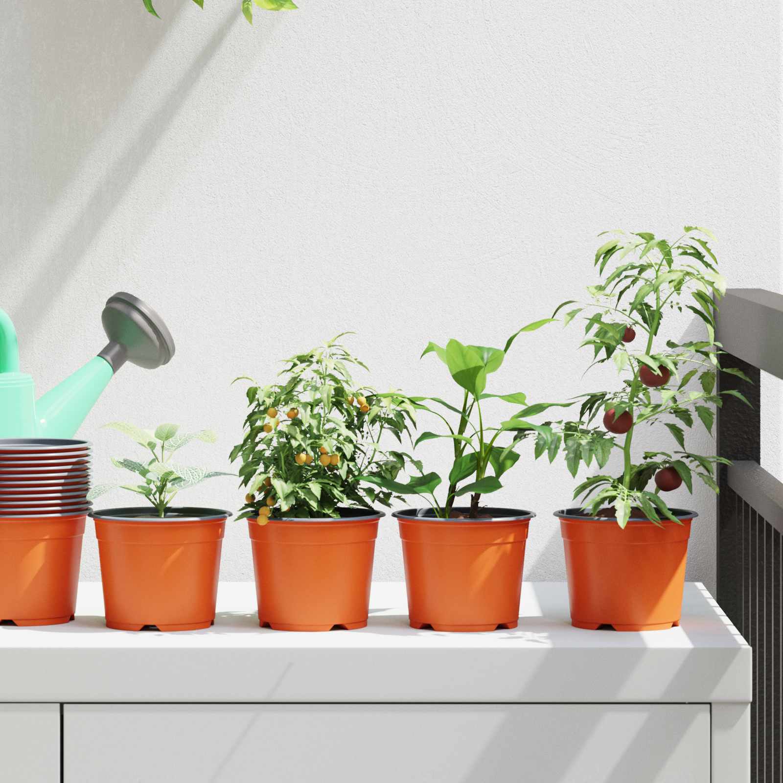 TOHVALE Flower Pot 100 pcs Ceramic Dia 10x8 cm Plastic