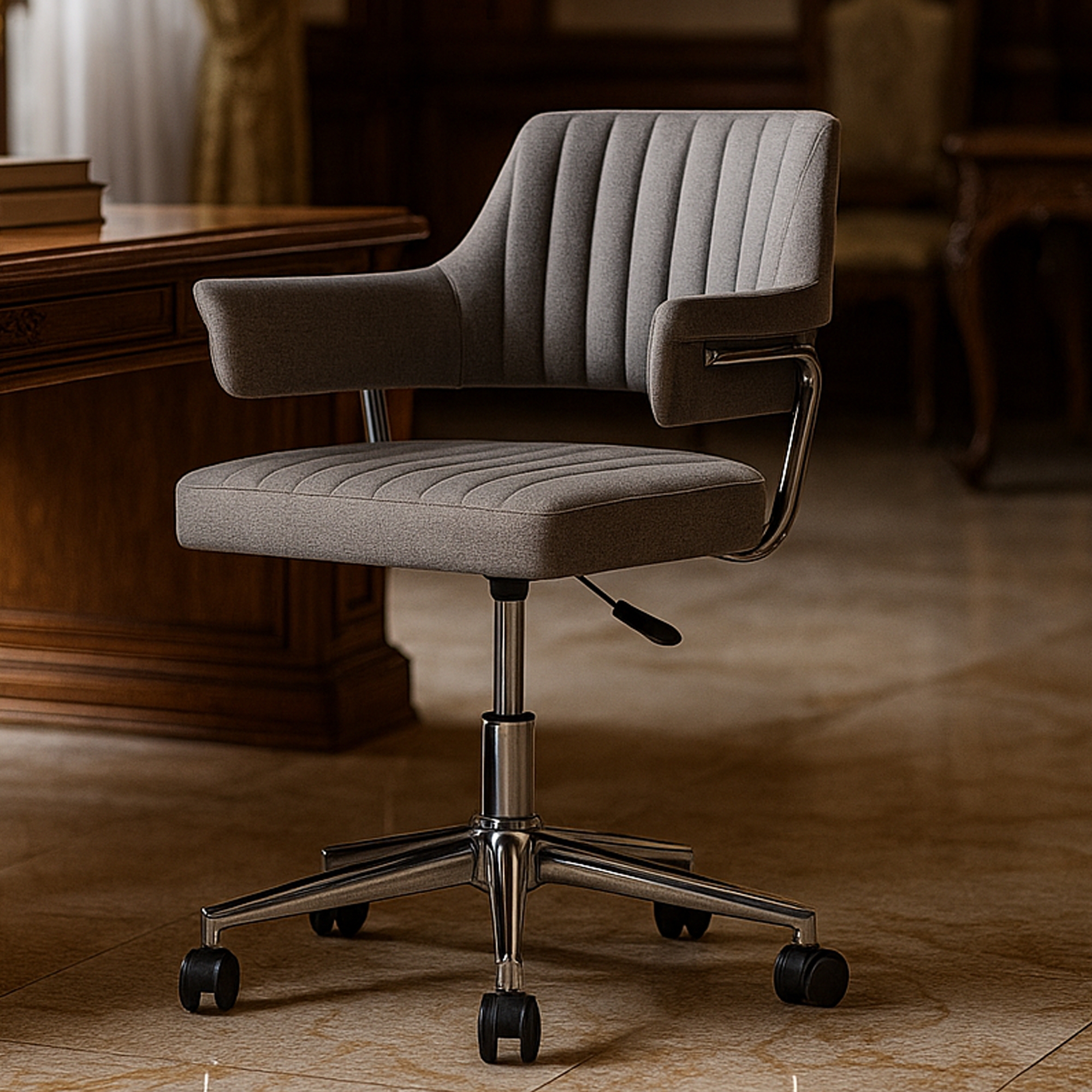 DALEWOOD Fabric Swivel Chair - Grey