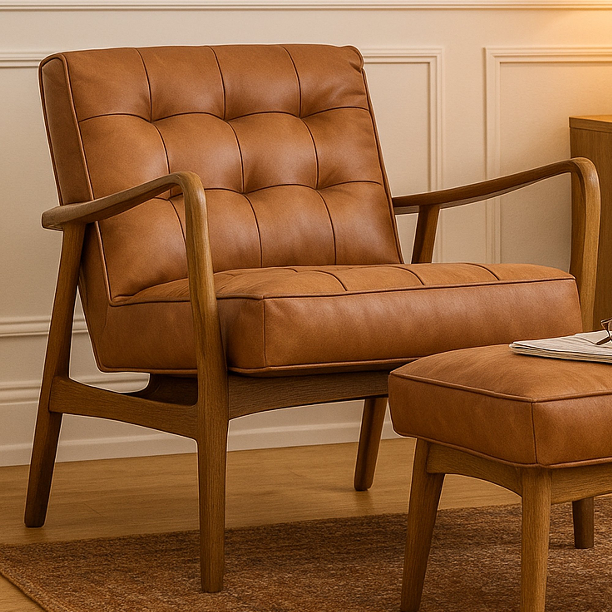 GREENLEIGH Leather Armchair Vintage Brown