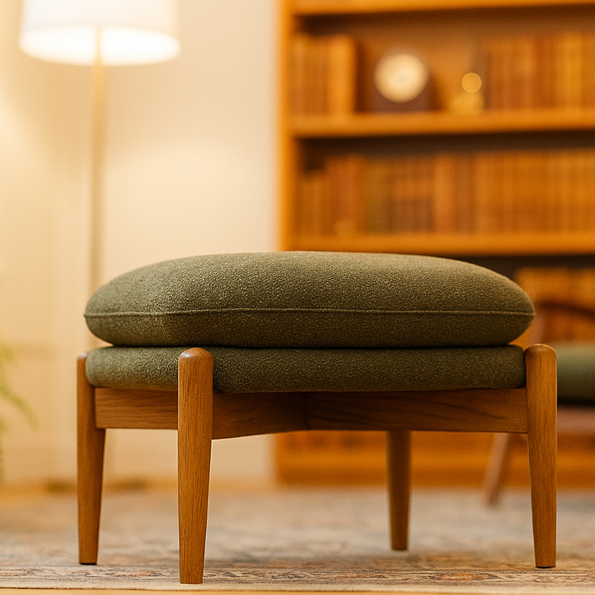 RAVENSCROFT Fabric Footstool - Green