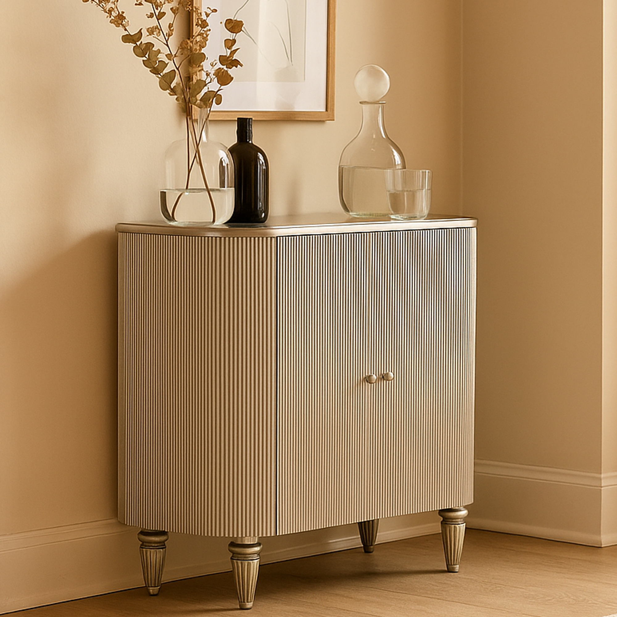 THISTLEWOOD 2 Door Wine Cabinet - Silver