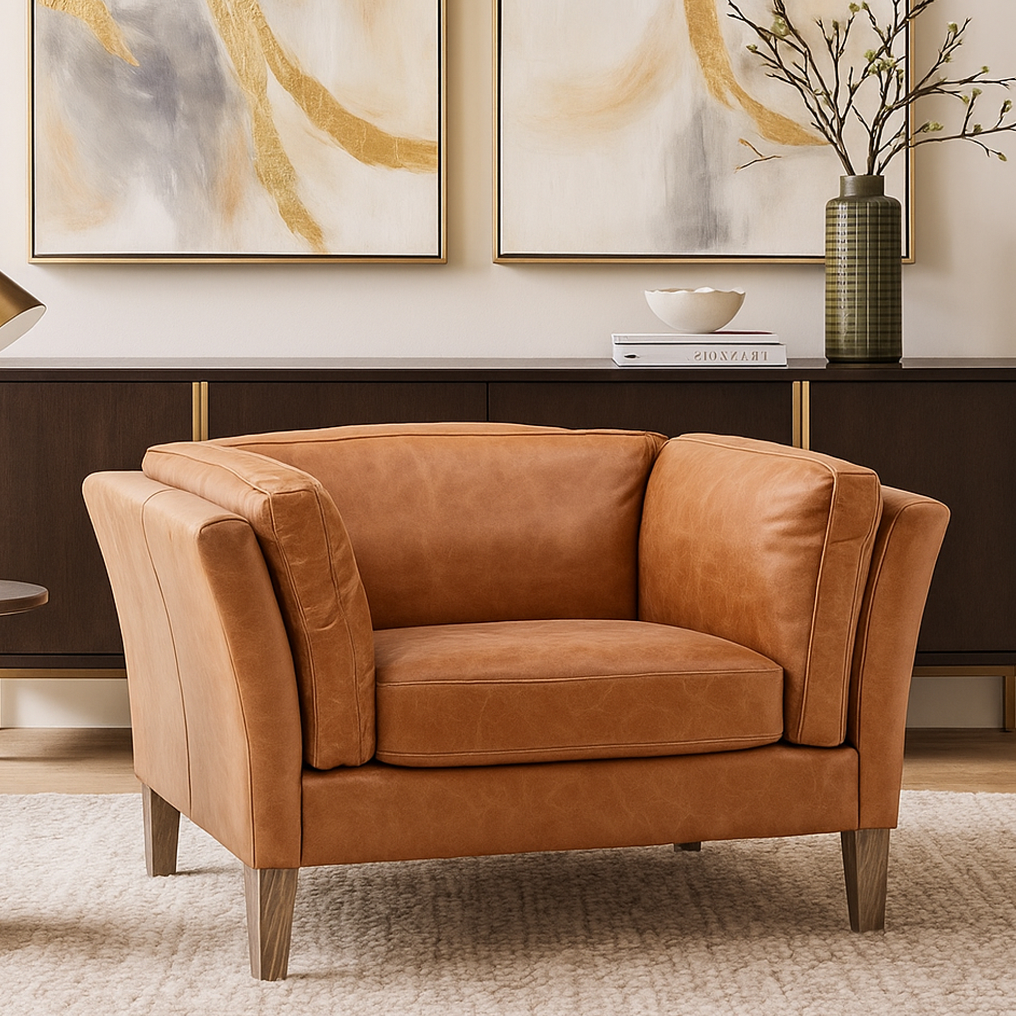 WHITSTABLE Leather Armchair - Brown