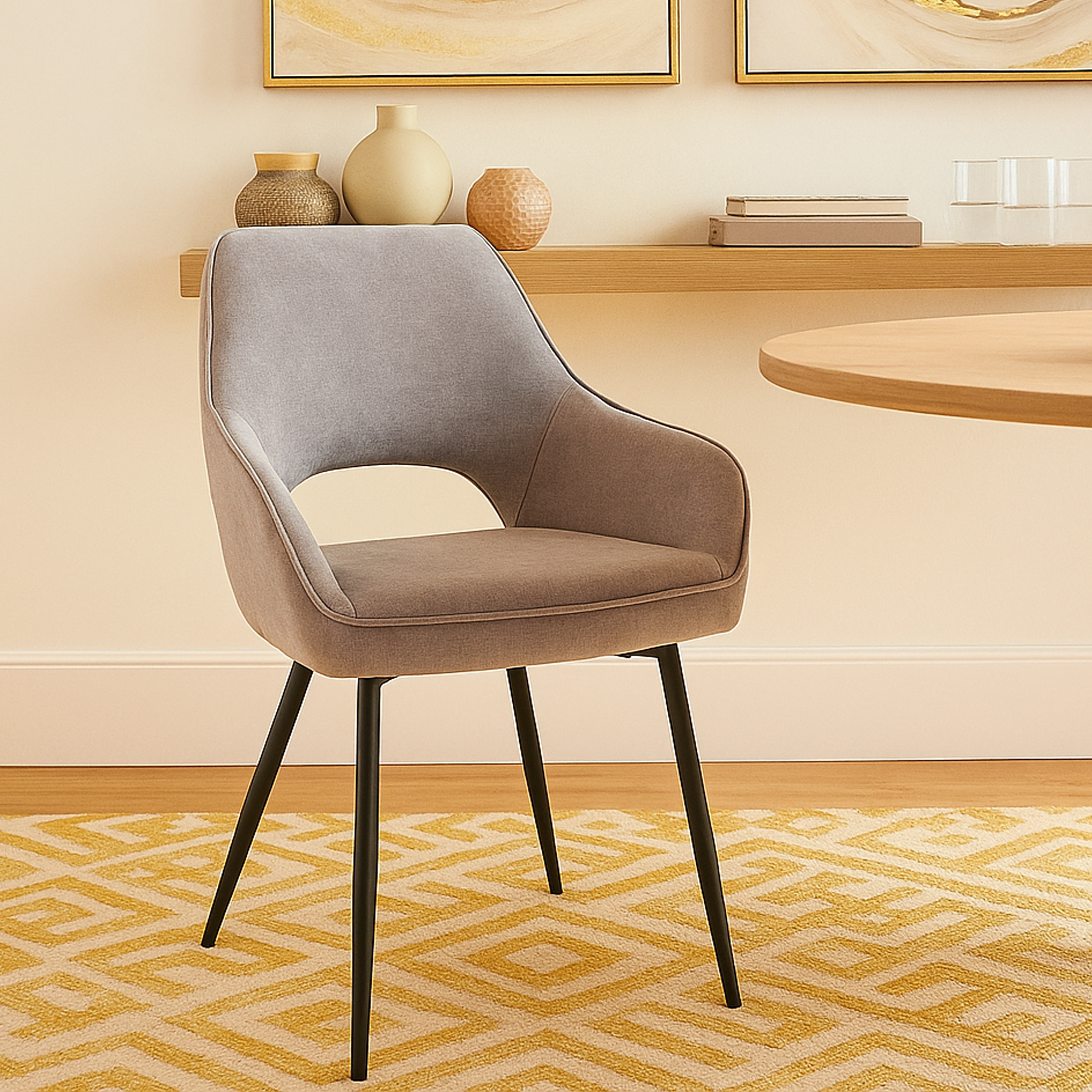 ZEALS Dining Chair Grey - Set of 2
