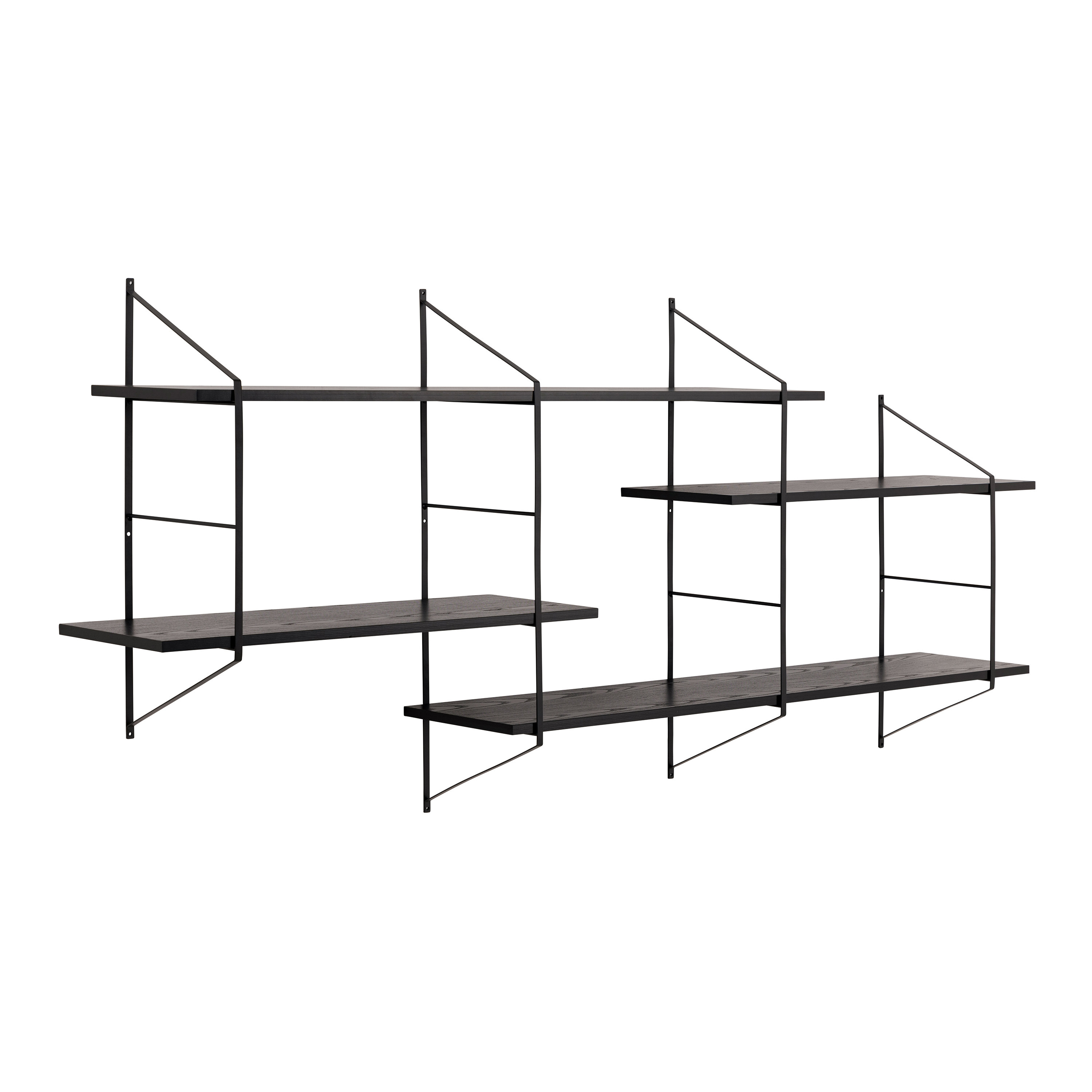 Belfast Wall Unit with 4 shelves in Black