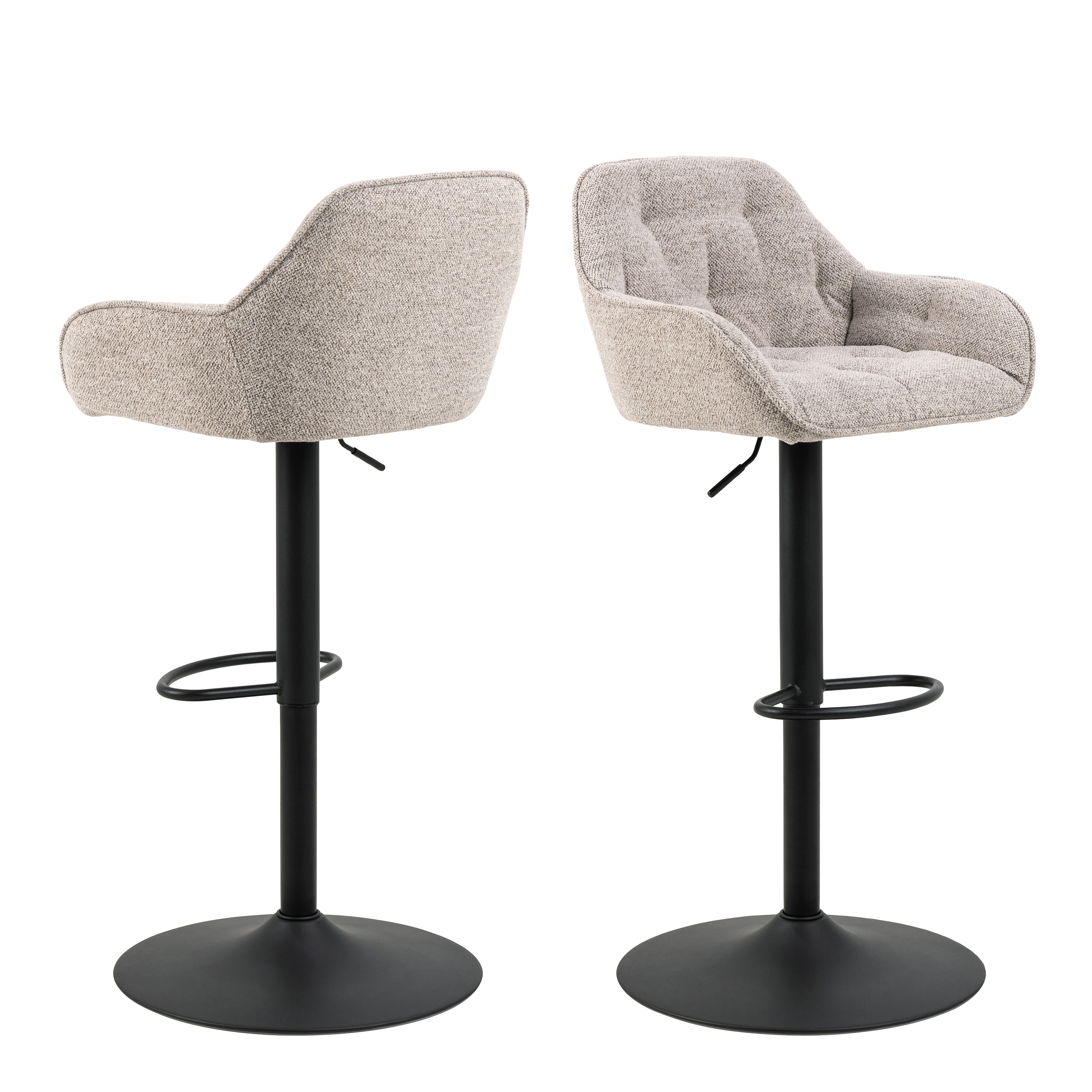 Bar Stool - BROOKE Swivel Bar Stool Height Ajustable Monza Beige 52cm