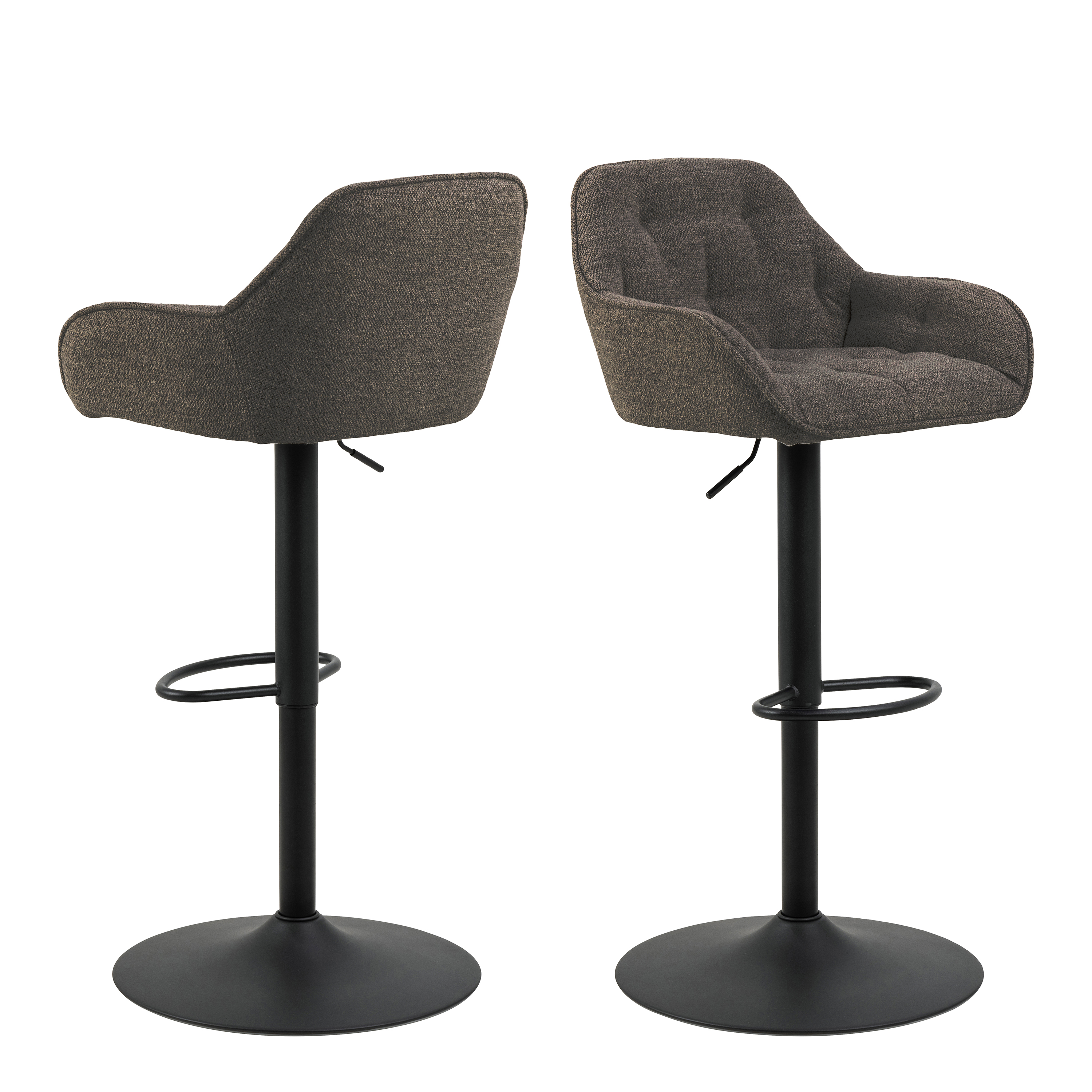 Bar Stool - BROOKE Swivel Bar Stool Height Ajustable Taupe 52cm
