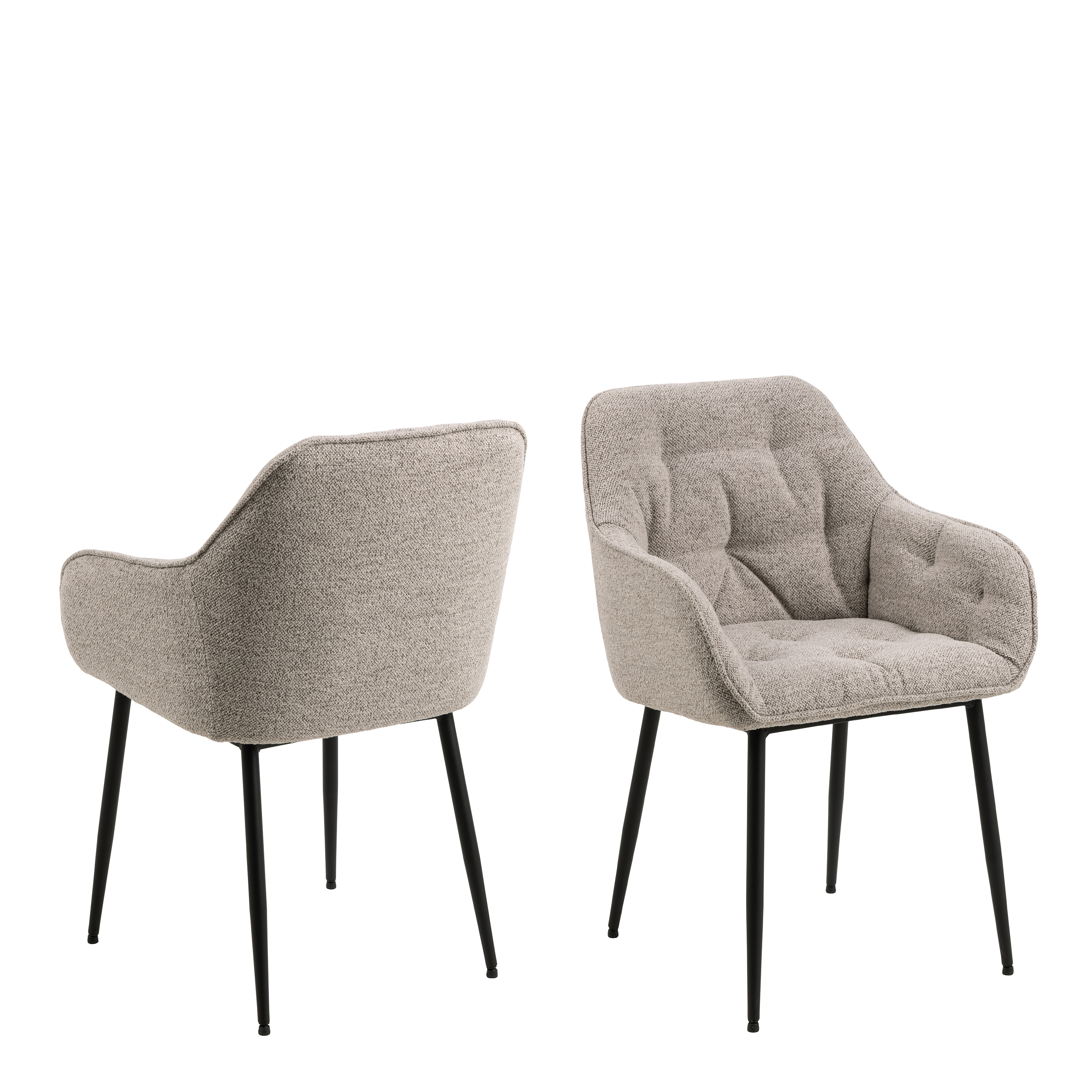 Dining Chair - BROOKE Dining Chair with Armrest Beige 58cm