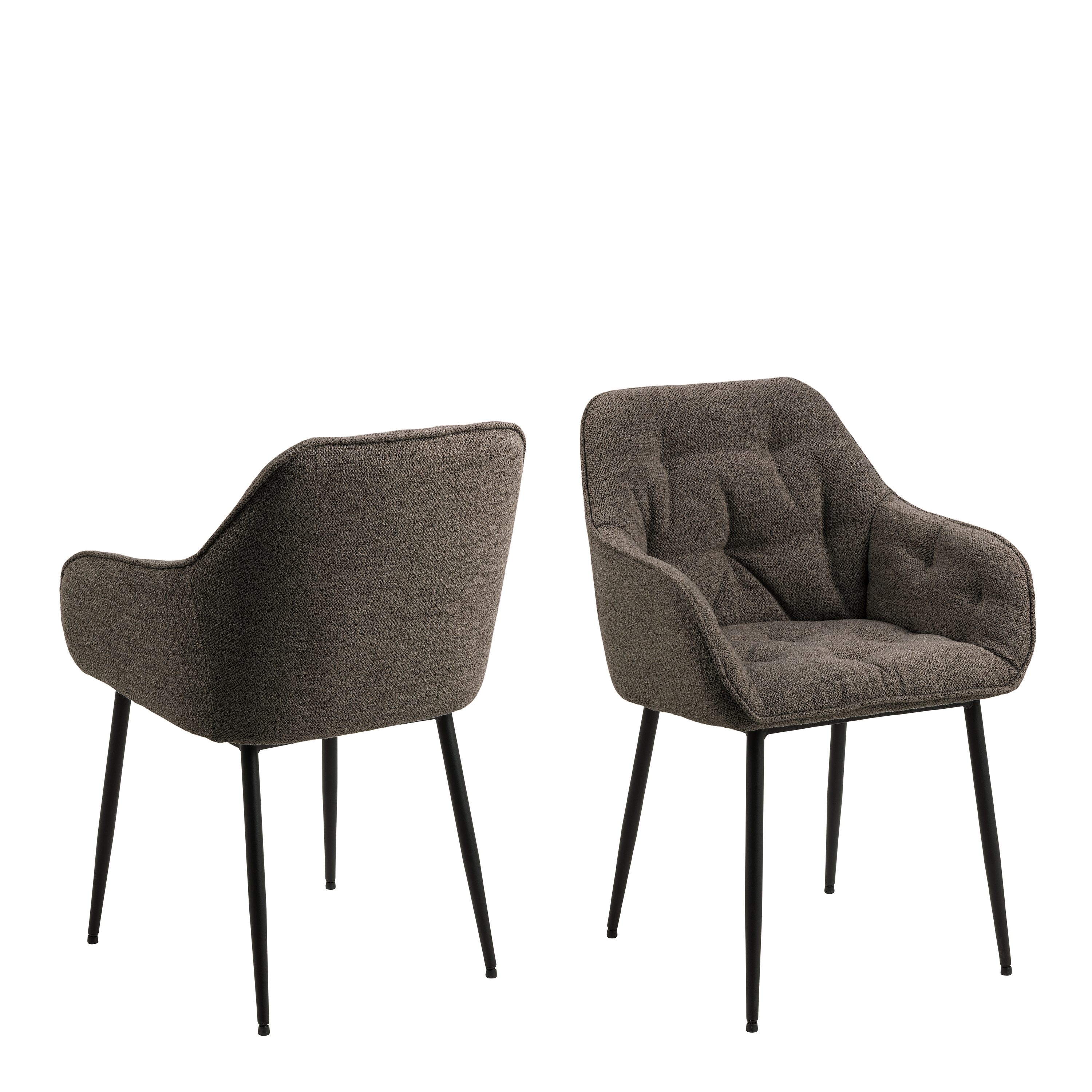 Dining Chair - BROOKE Dining Chair with Armrest Taupe 58cm
