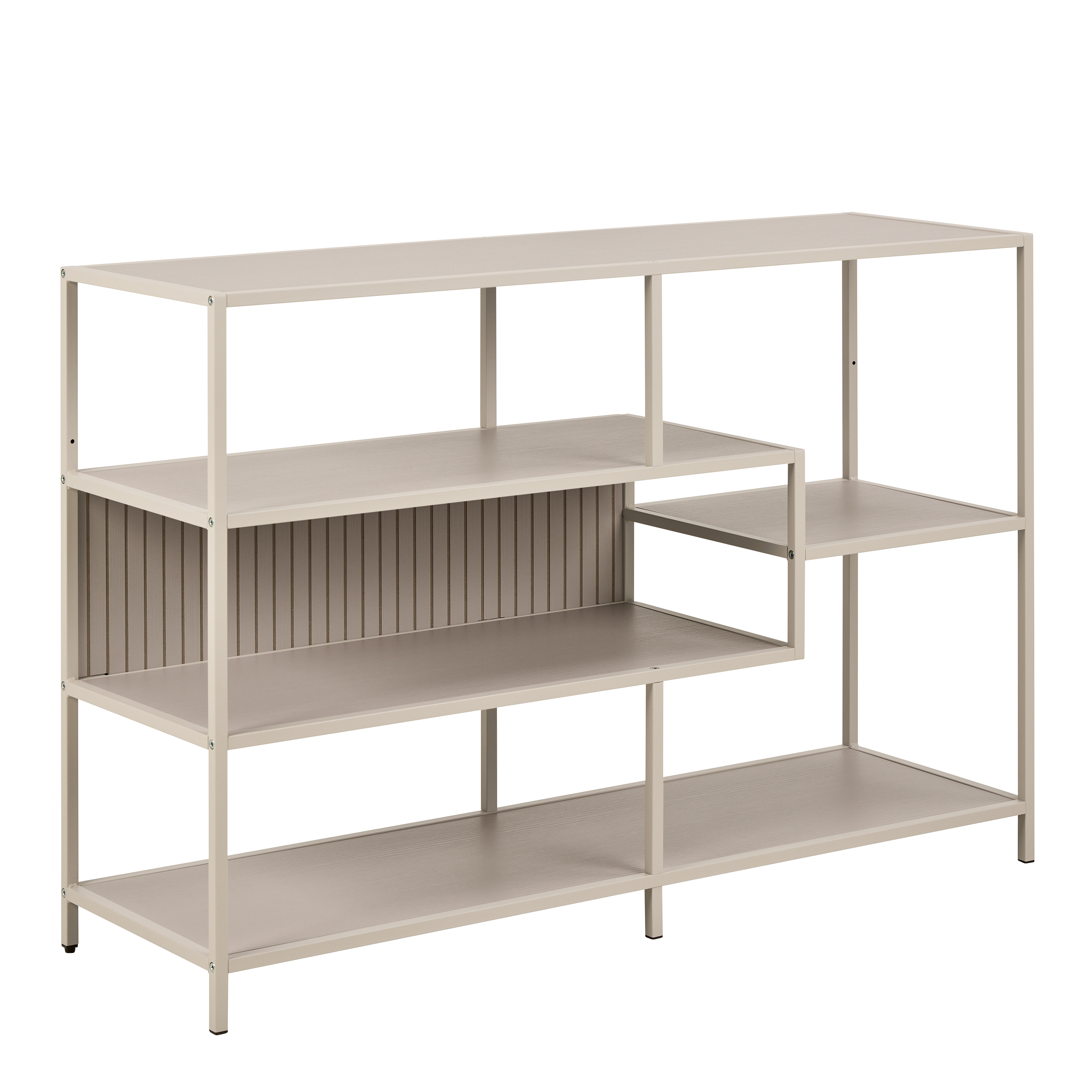 SAM Wide Grey Steel Bookcase With 4 Grey Melamine Shelves
