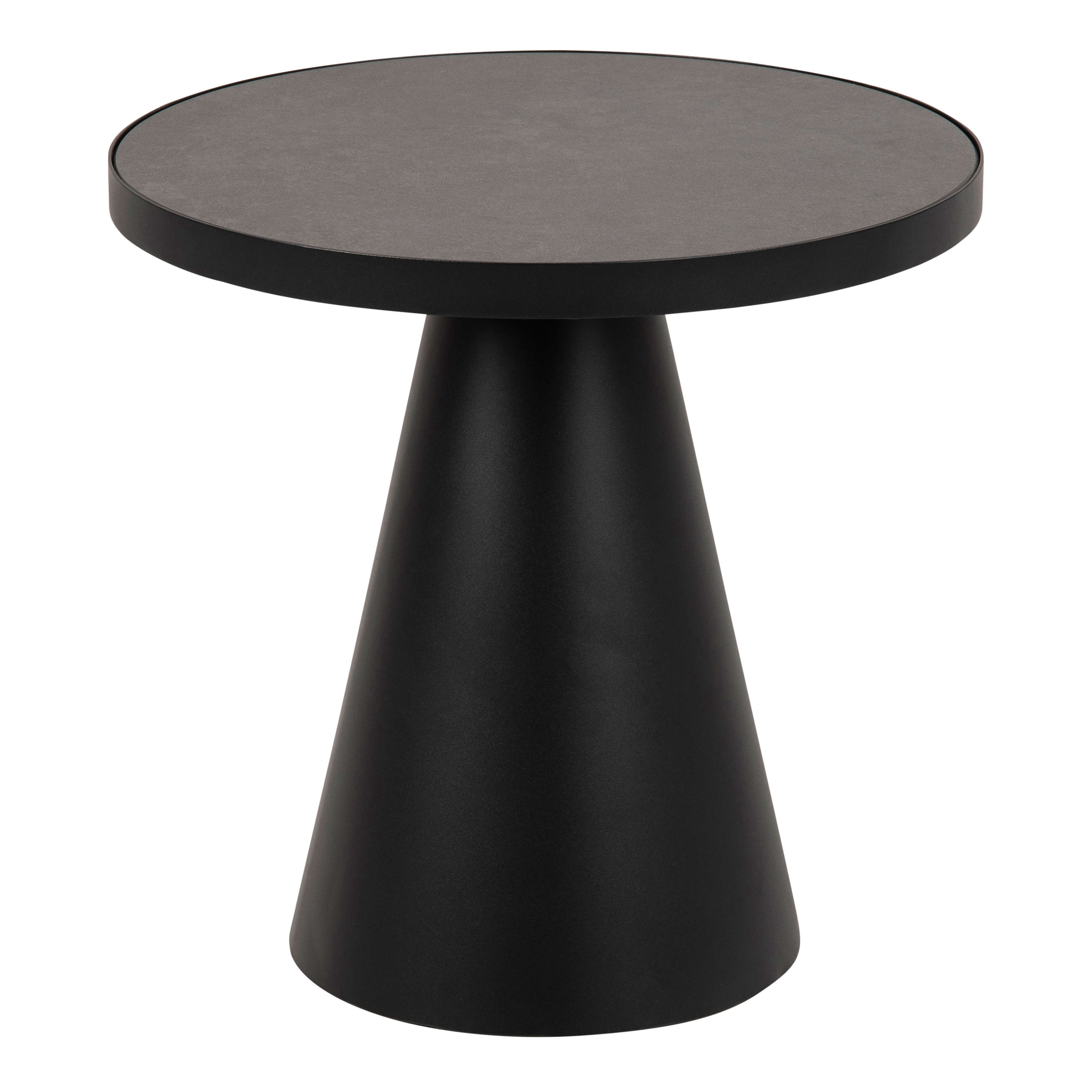 SOIL Round Ceramic Coffee Table in Black 45,7x45cm