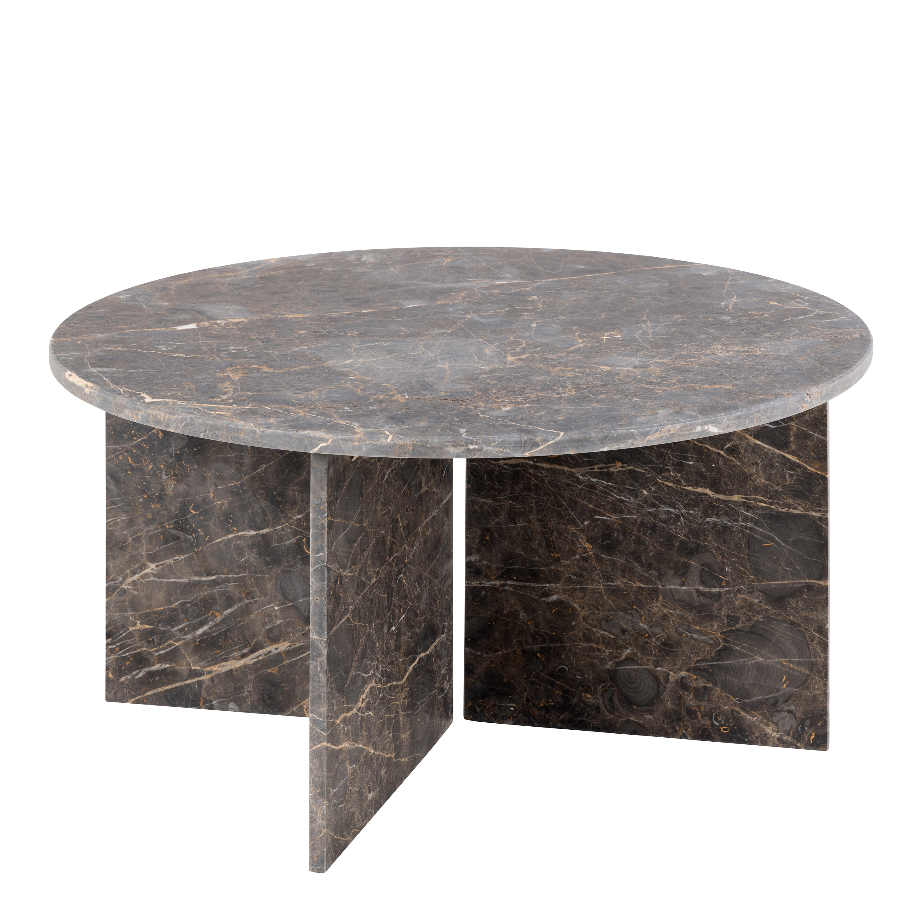 Coffee Table - VEGA Round Coffee Table Marron Marble 90cm
